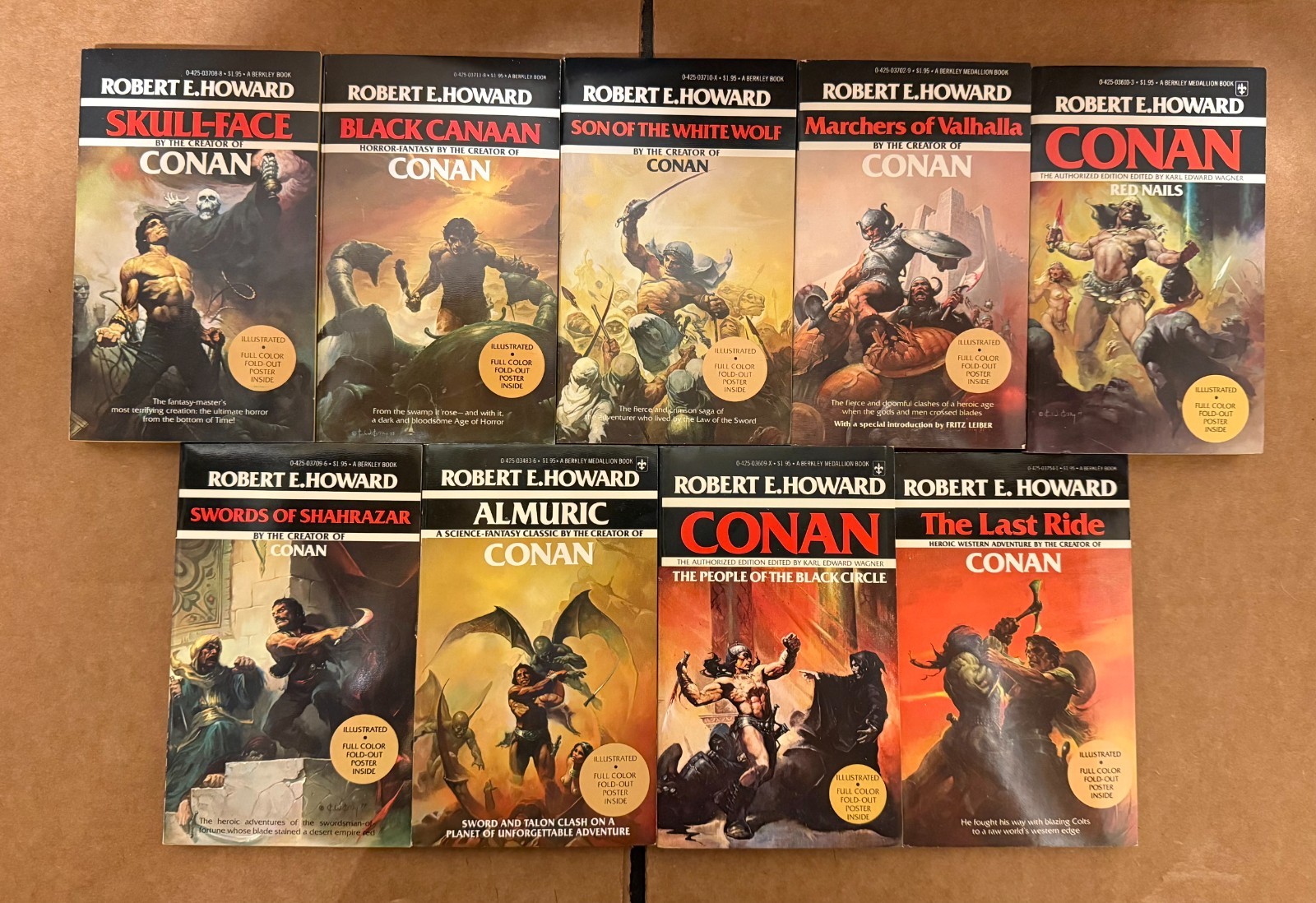 Robert E. Howard (lot of 9) vintage Berkley paperbacks