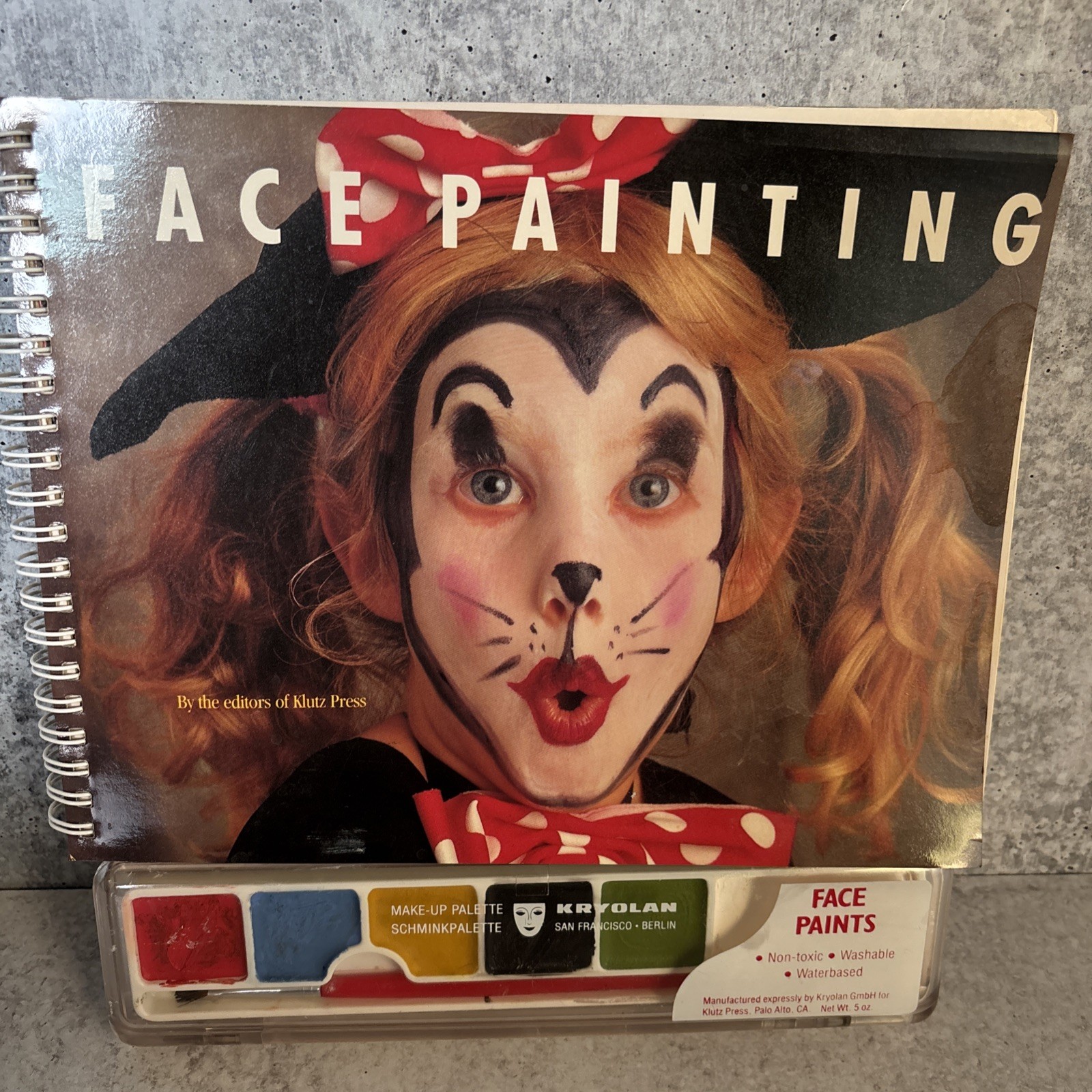Vintage 1990 Face Painting kids craft book spiral found Klutz Editors