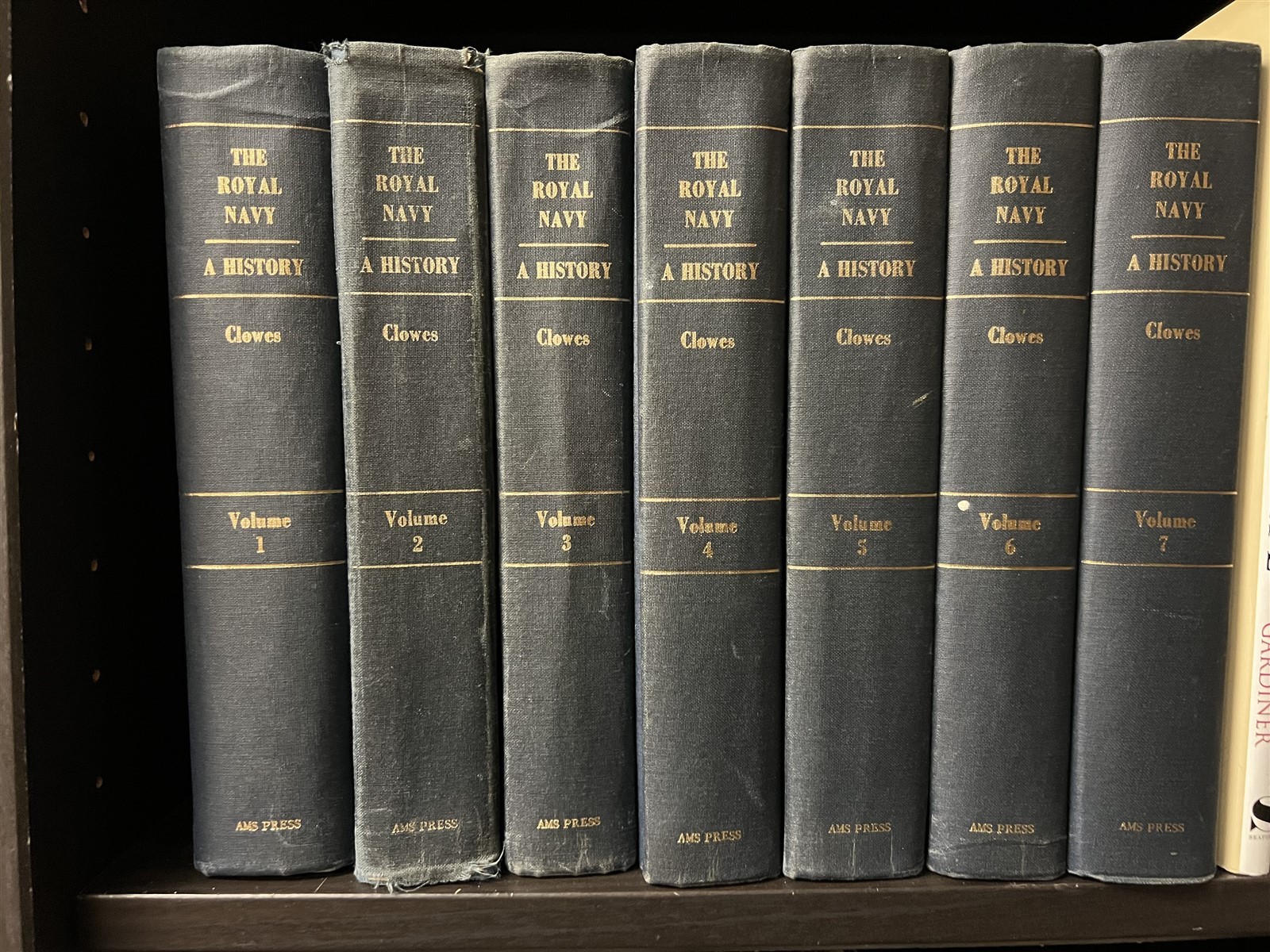 The Royal Navy A History by Wm Laird Clowes, 7 Volumes Hardcover AMS Press 1966