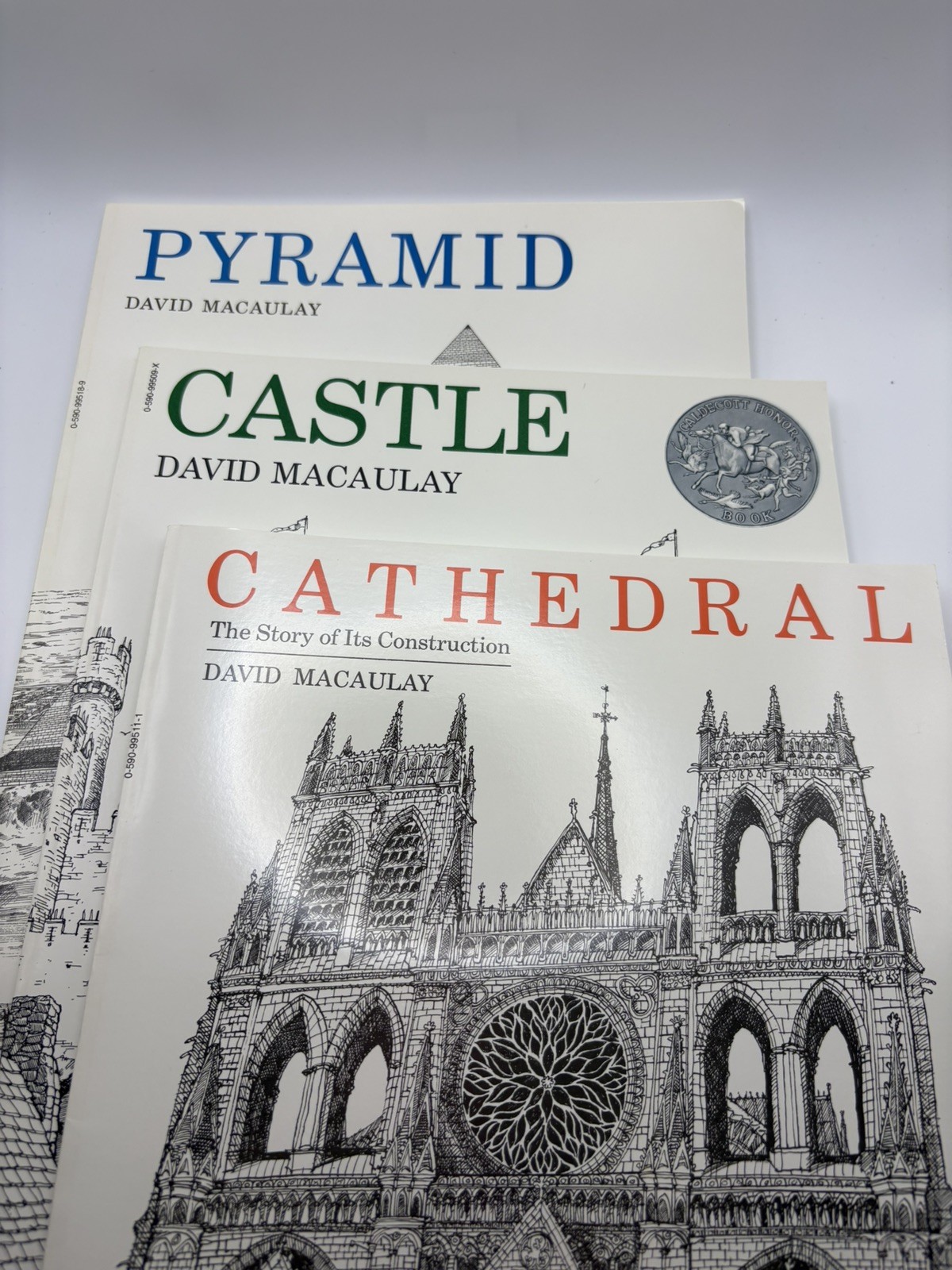 Pyramid, Castle, & Cathedral soft cover book lot from David Macaulay