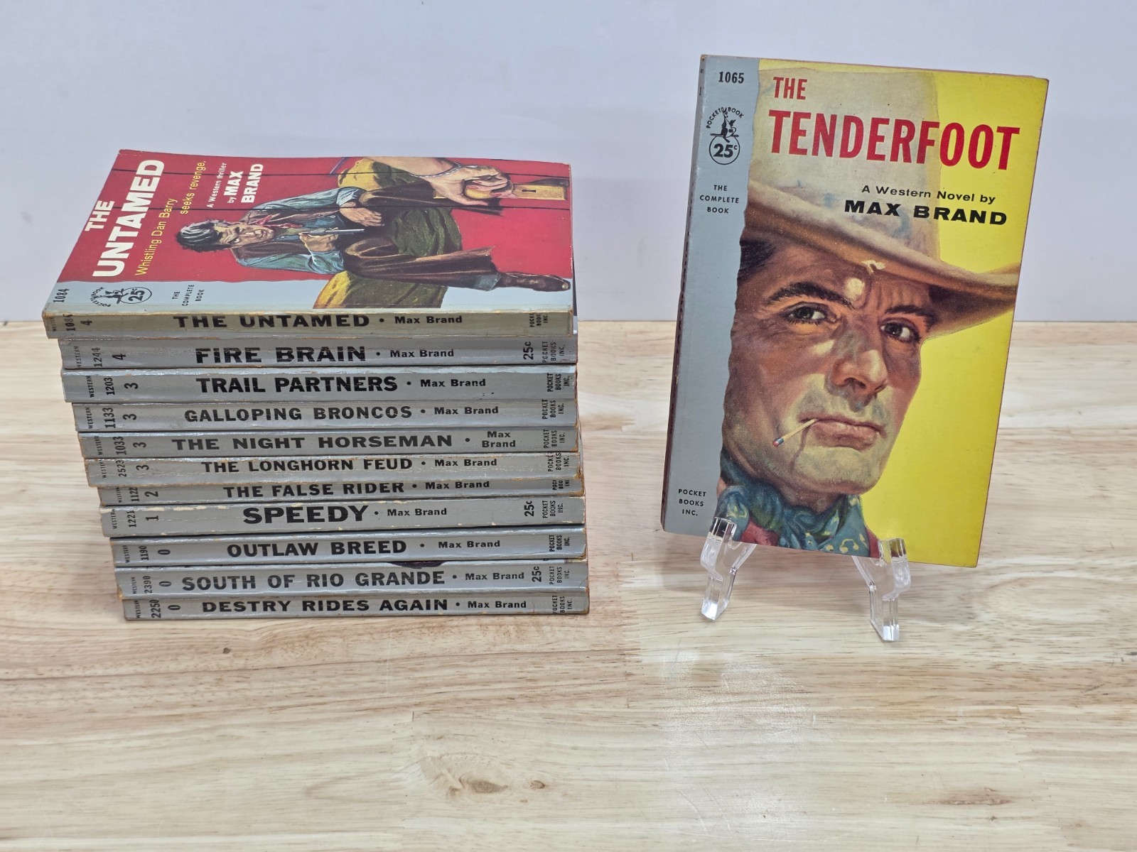 Lot of 12 Max Brand Vintage Western Paperbacks – Pocket Books Inc. Silver