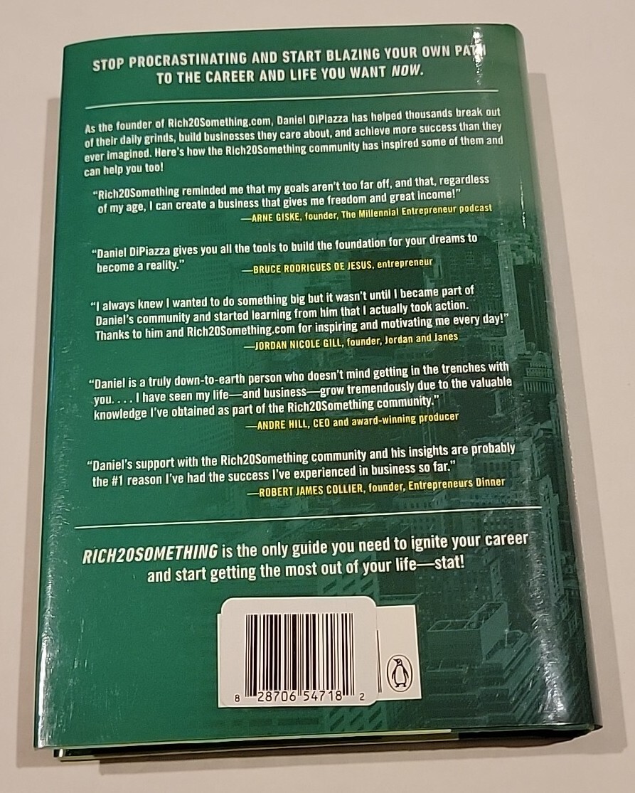 RICH20SOMETHING DITCH YOUR AVERAGE JOB by Daniel DiPiazza New Hardcover Book