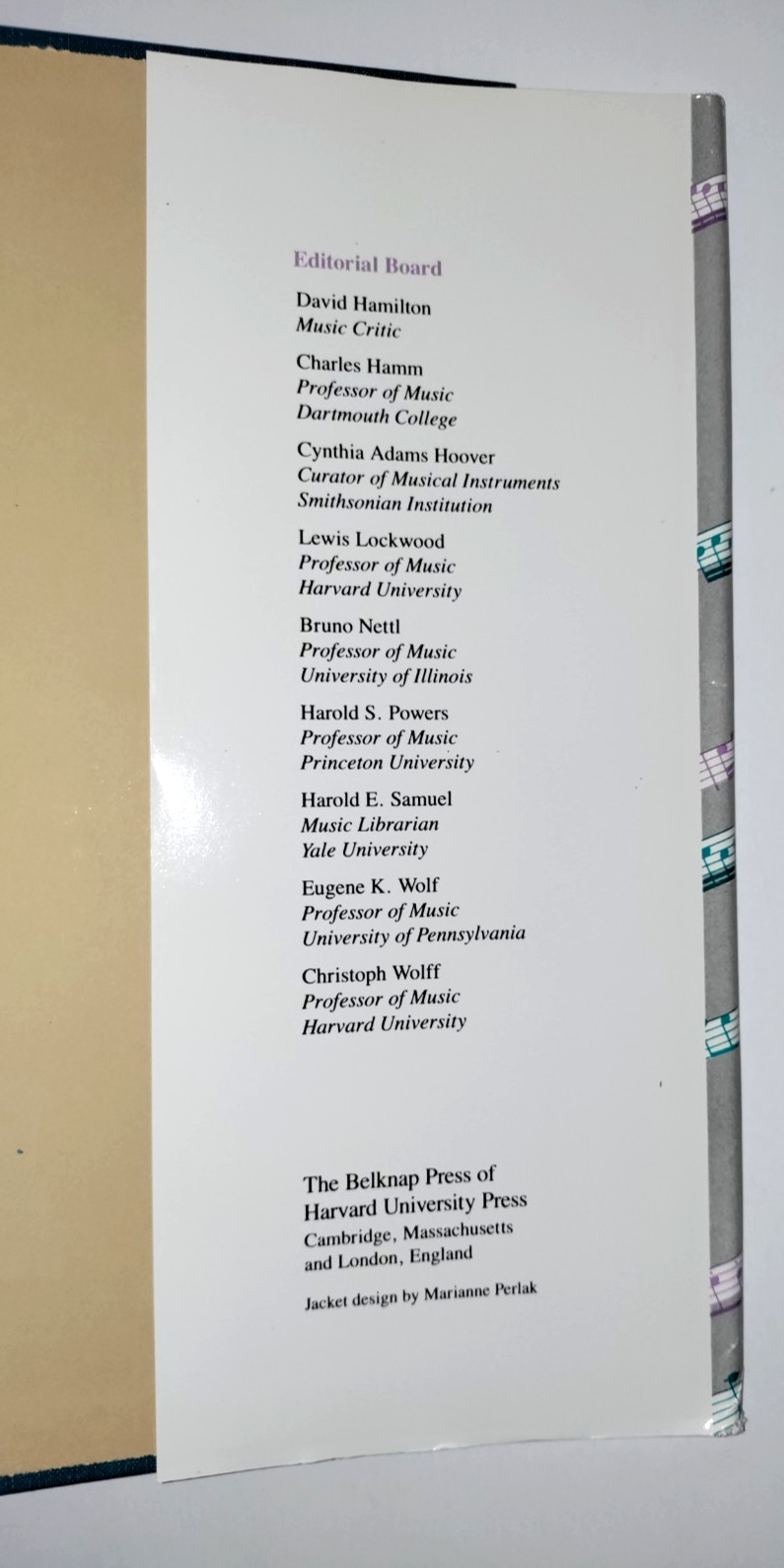 The New Harvard Dictionary Of Music by Don Michael Randel 1986 Hardcover