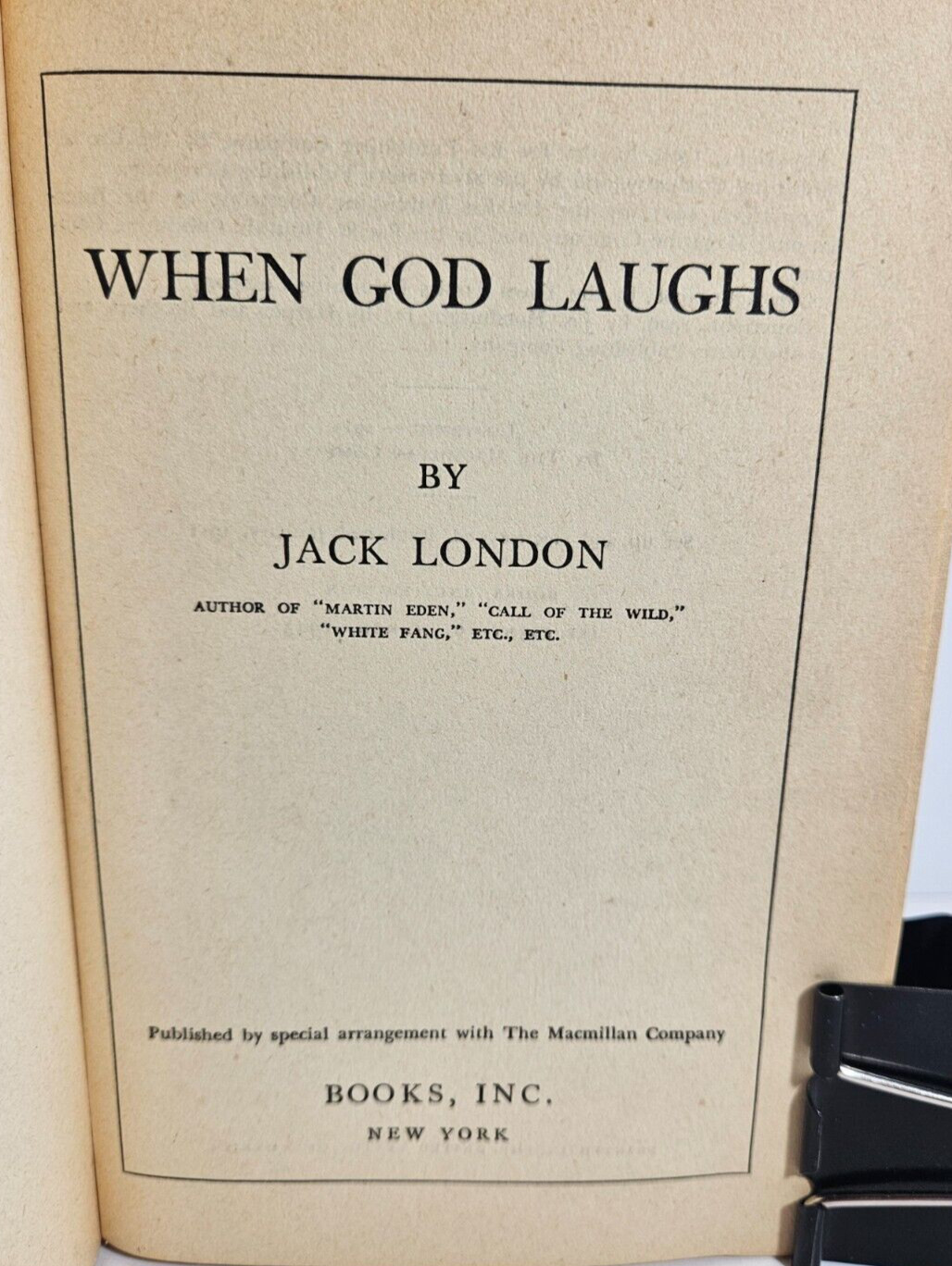 When God Laughs by Jack London, 1945 1st Book Inc. Printing