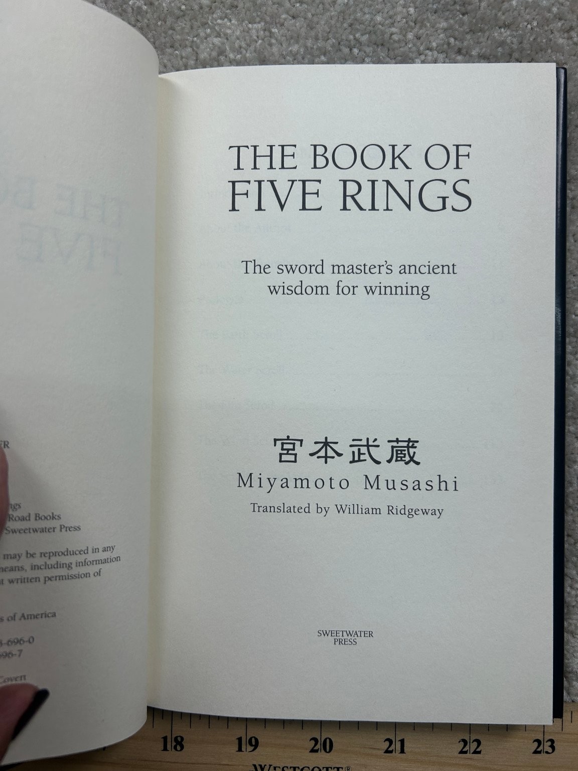 Book of Five Rings Miyamoto Musashi 2008 Strategy Philosophy Sweetwater Press
