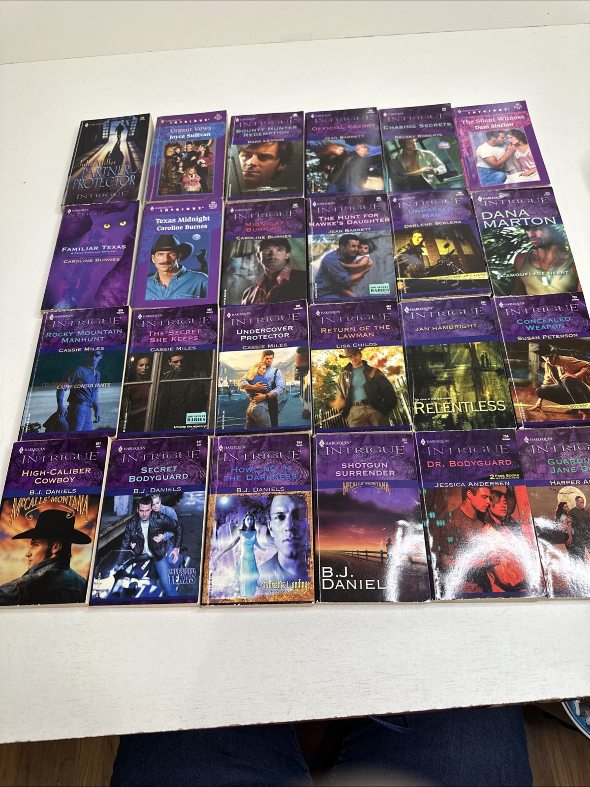 Romance Book Lot – 24 Intrigue PB- BJ Daniels, Cassie Miles, Caroline Burnes ++