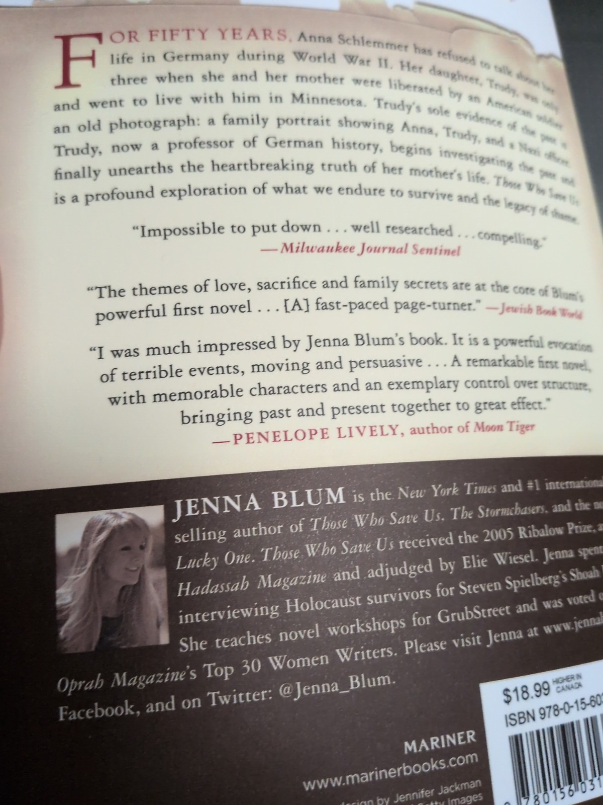 Those Who Save Us by Jenna Blum BRAND NEW Paperback