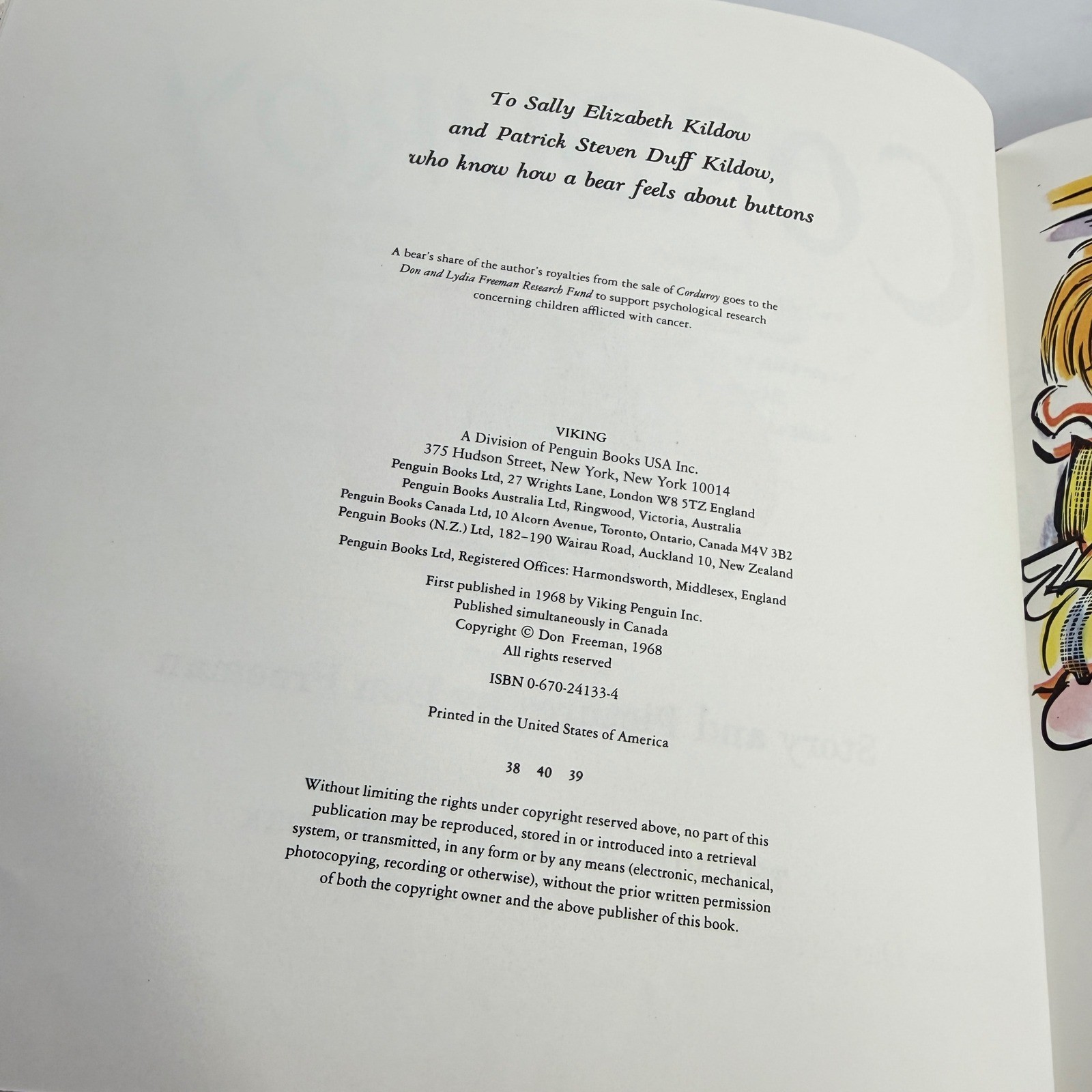 Corduroy Hardcover Childrens Book by Don Freeman Classic Picture Book Viking