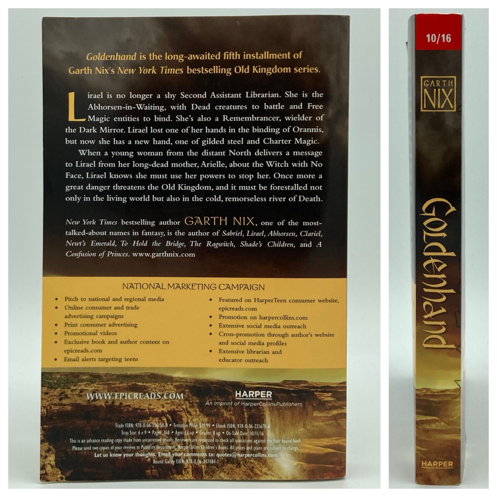 *ARC / Uncorrected Proof* Goldenhand – Garth Nix (Harper, 2016) Old Kingdom
