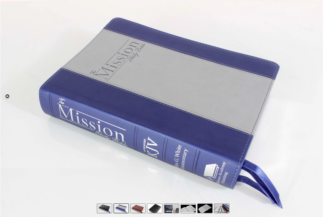 The Mission Color Study Bible KJV with E G White Comments Blue/Silver BRAND NEW