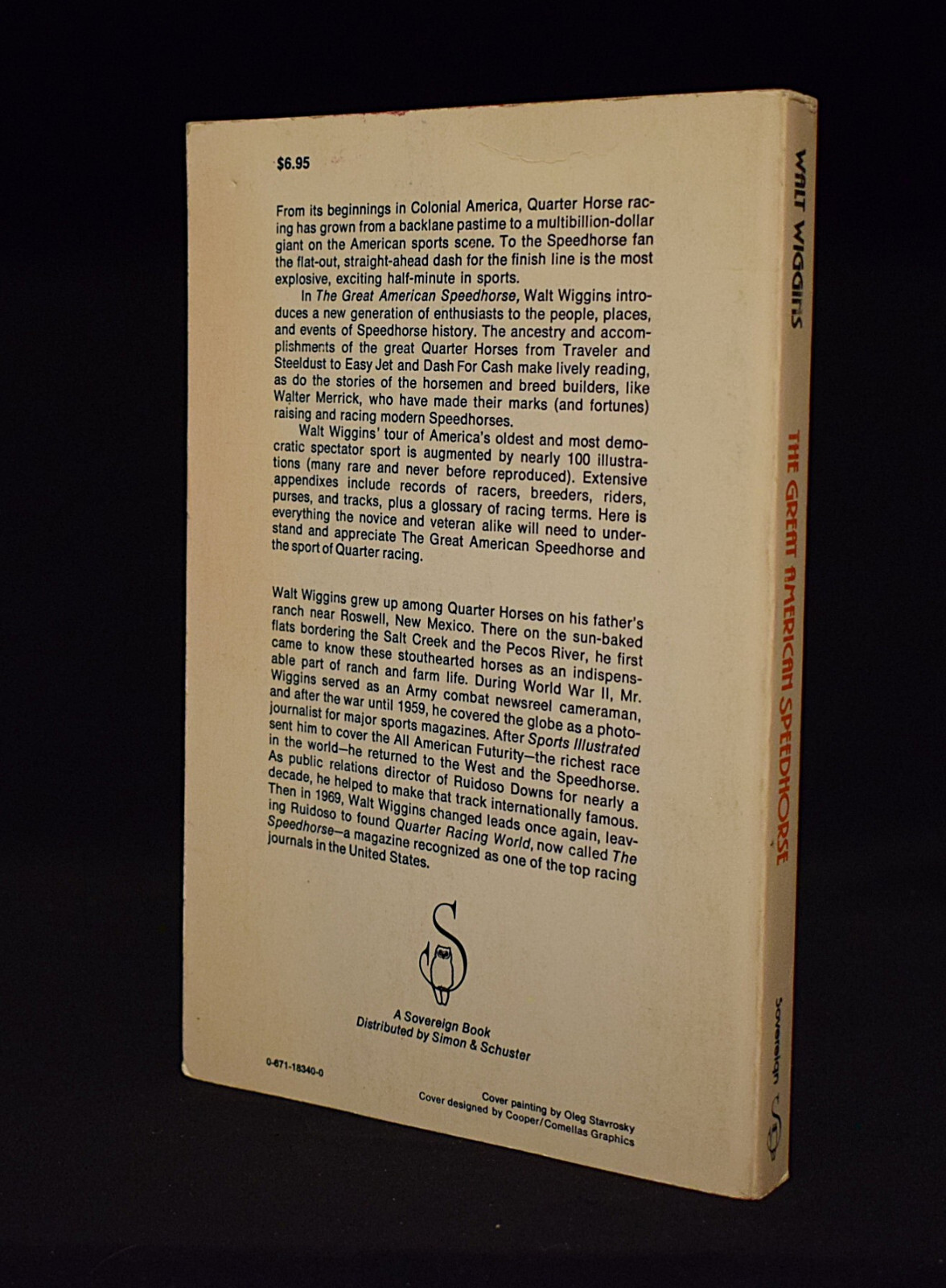 The Great American Speedhorse by Walt Wiggins – Paperback – 1978 ~ Pages 270