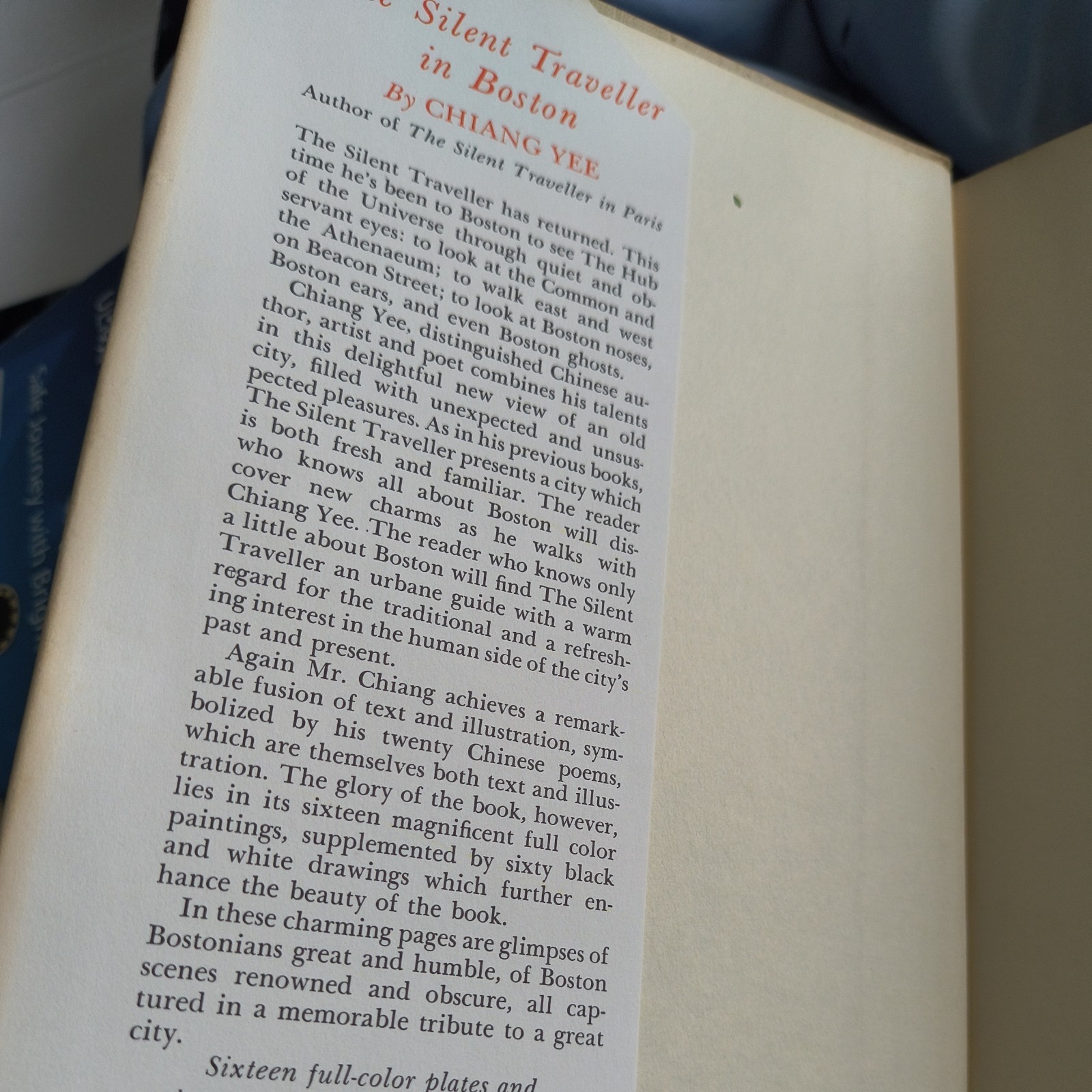 The Silent Traveller In Paris by Chiang Yee 1956 First Edition Hardcover DJ