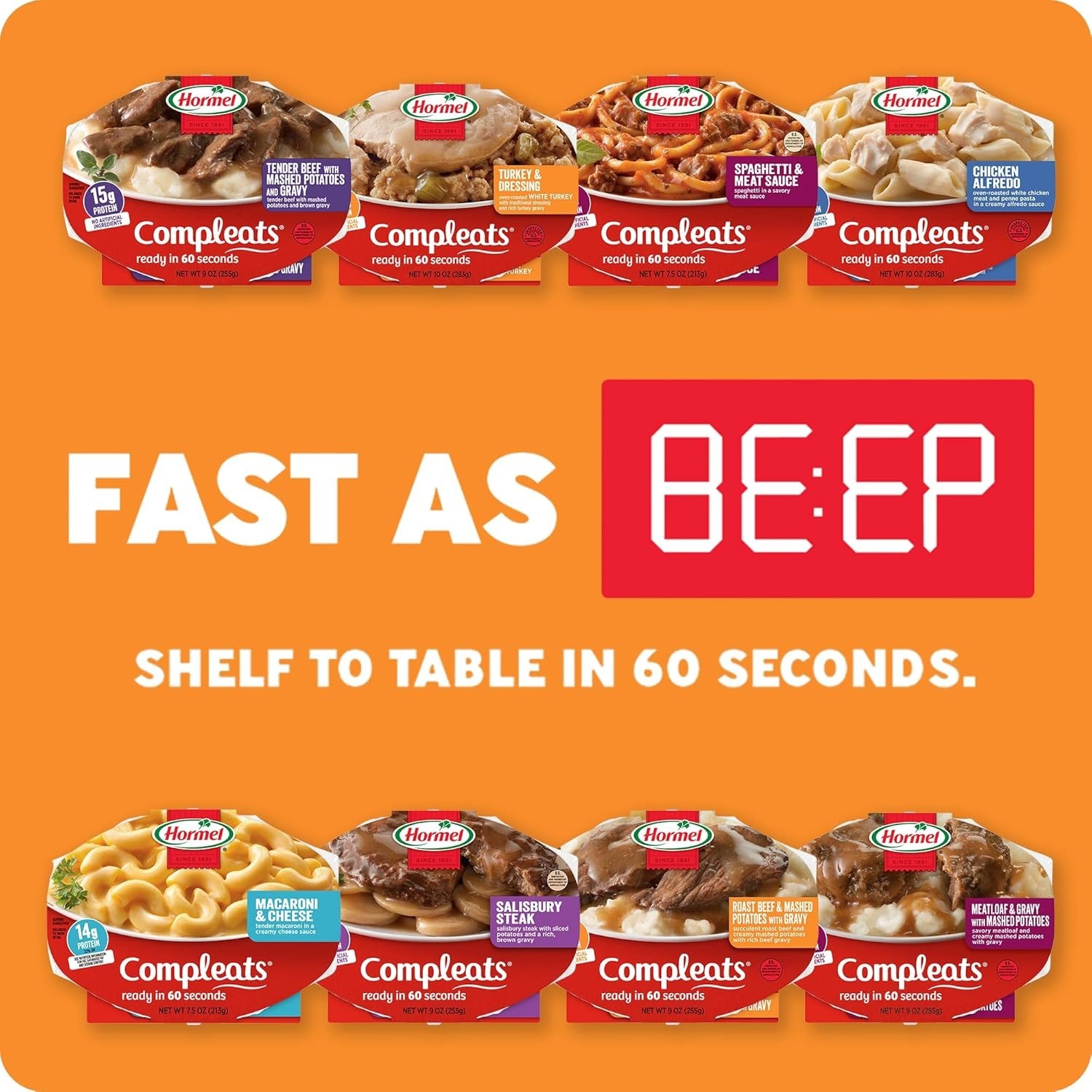 Satisfying Microwave Tray – Roast Beef & Mashed Potatoes, 6 Trays of 9 oz Each