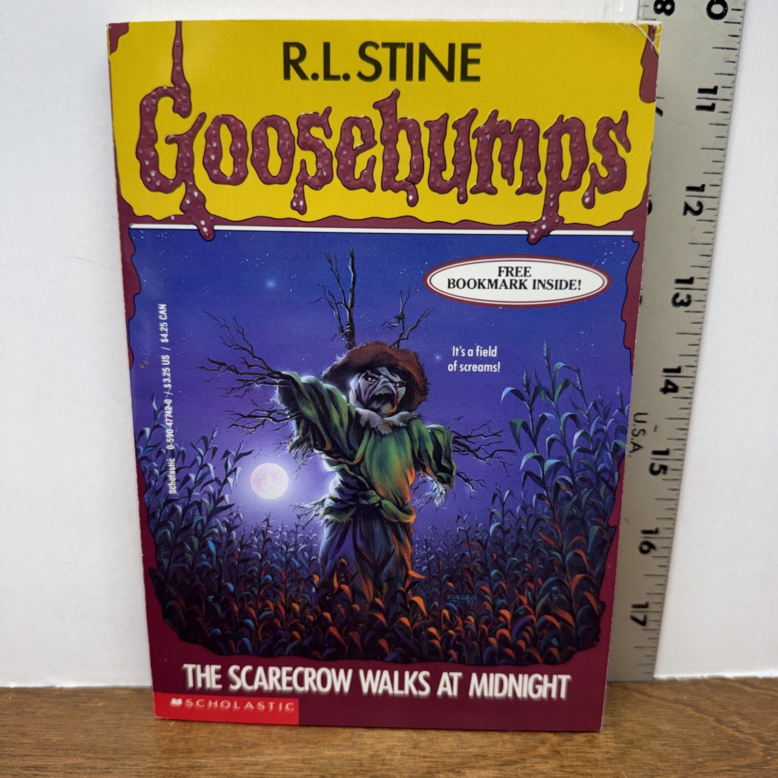 Goosebumps Scarecrow Walks At Midnight TRUE 1st Print Bookmark R.L. Stine #20