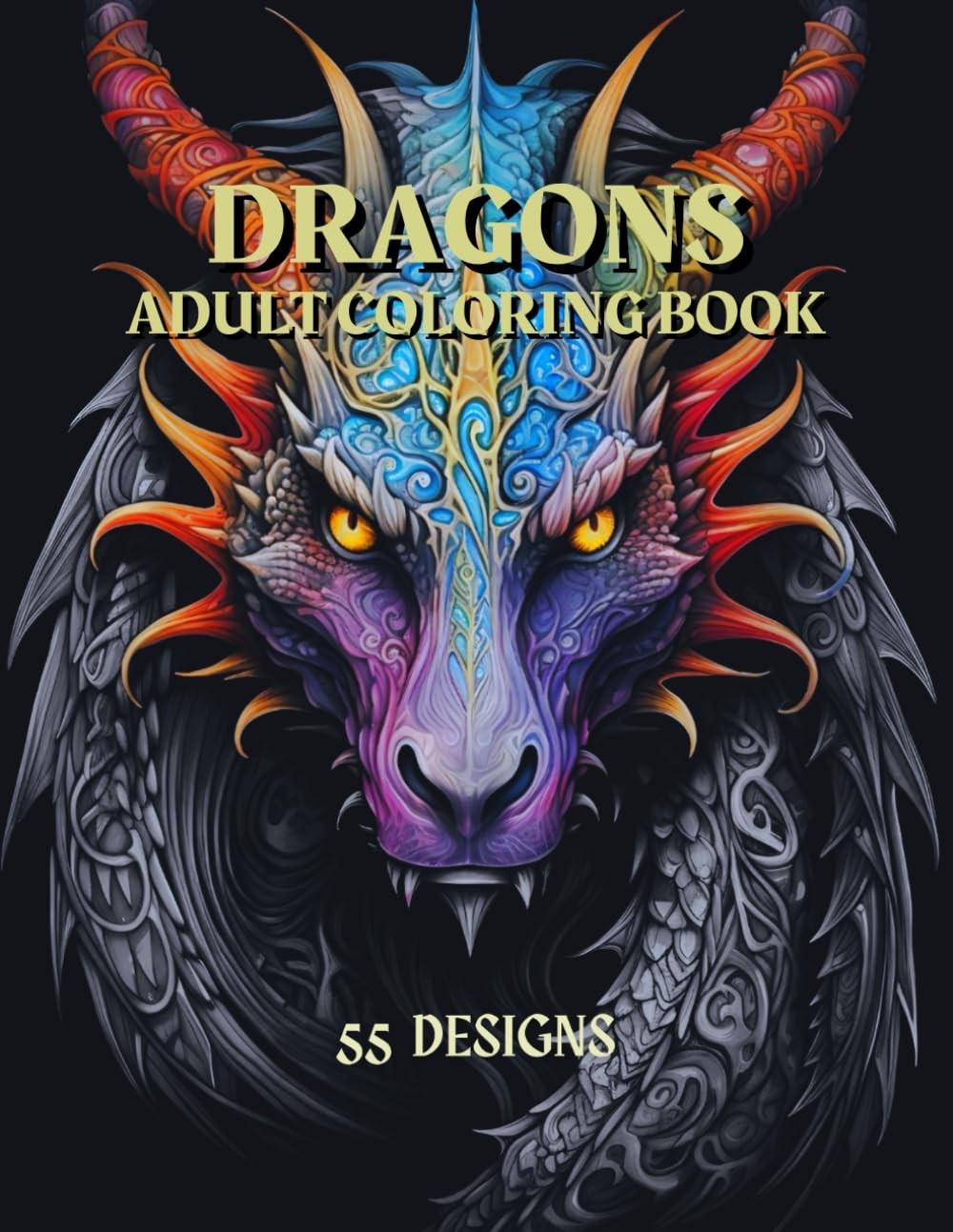 Dragons – Adult Coloring Book: Stress relief coloring book for adults, teens …