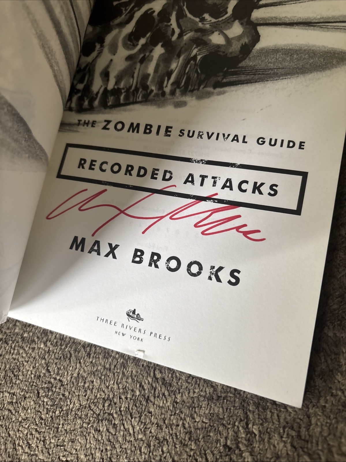 Max Brooks Signed Book Lot World War Z Zombie Survival Guide Recorded Attacks