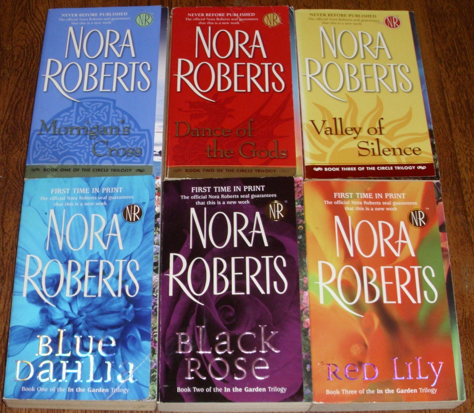 NORA ROBERTS lot of 6 PBs Complete In the Garden and Circle Trilogies *FreeShip!