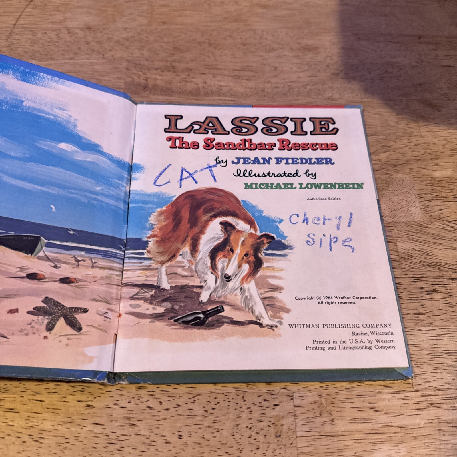 Lassie The Sandbar Rescue, 1964, Whitman Publishing by Jean Fiedler