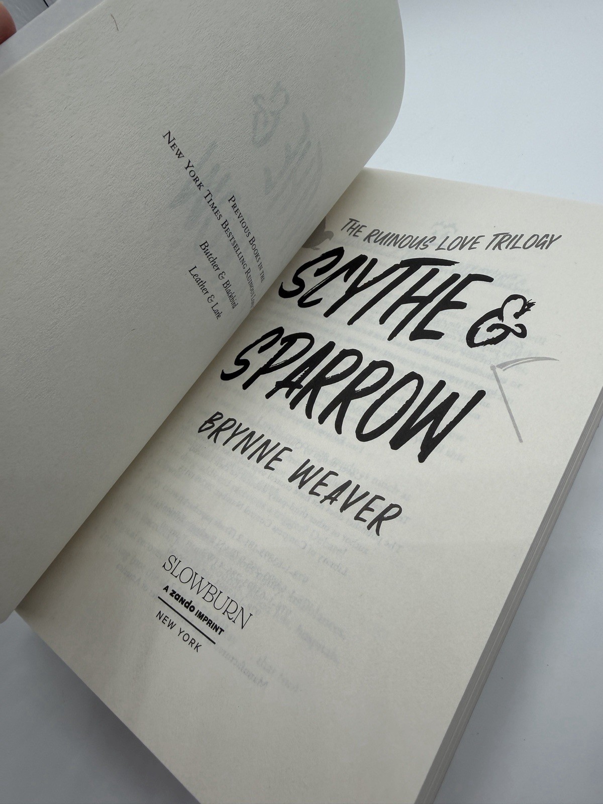 BRYNNE WEAVER Ruinous Love Trilogy Butcher & Blackbird, Leather & Lark 1 Signed