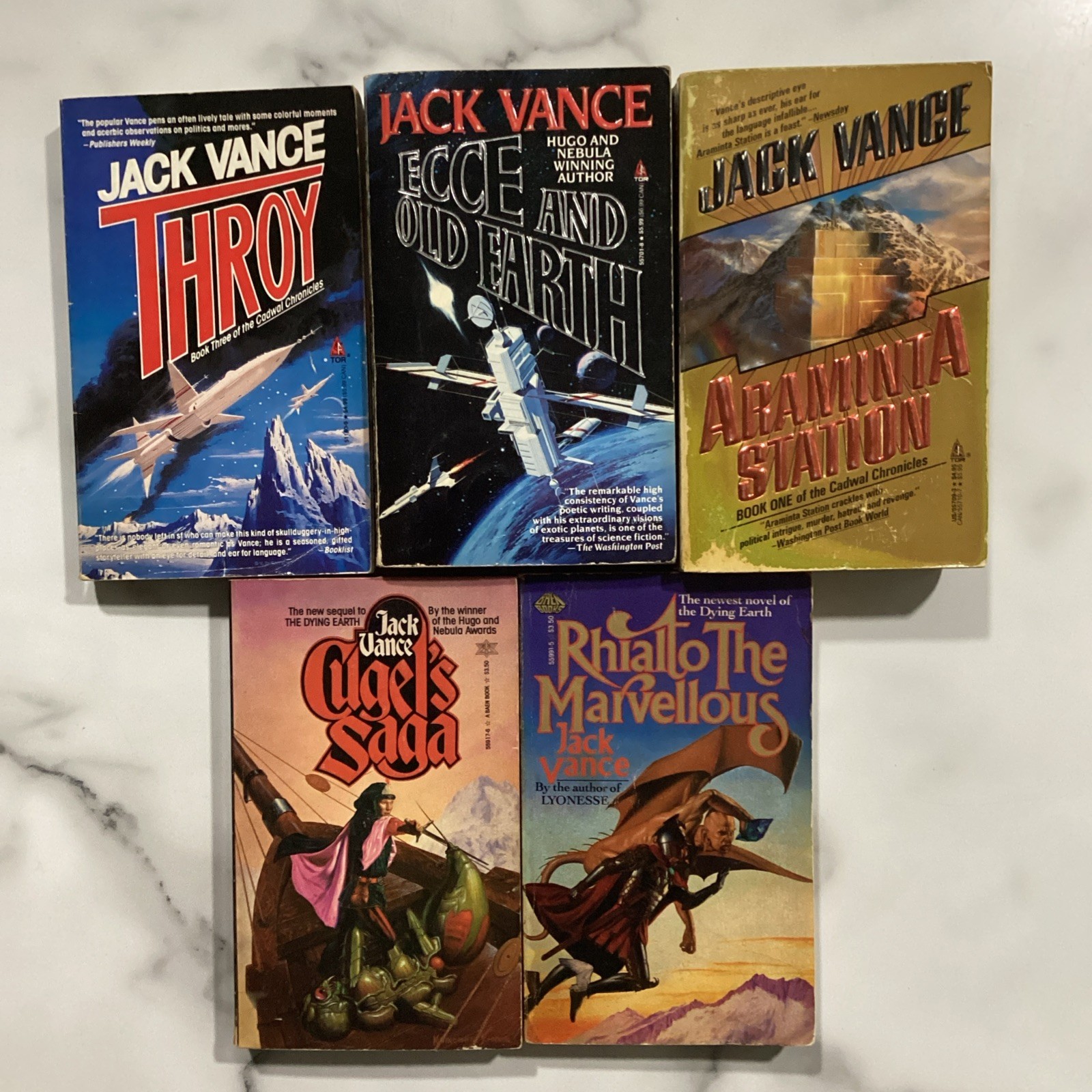 Jack Vance Lot of 5 Science Fiction Novels Paperbacks