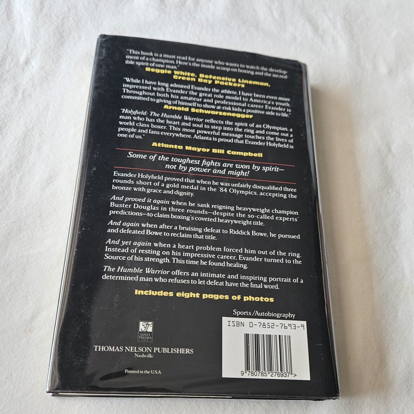 Signed: Evander Holyfield – The Humble Warrior Boxing 1996 Hard Cover Book HC DJ