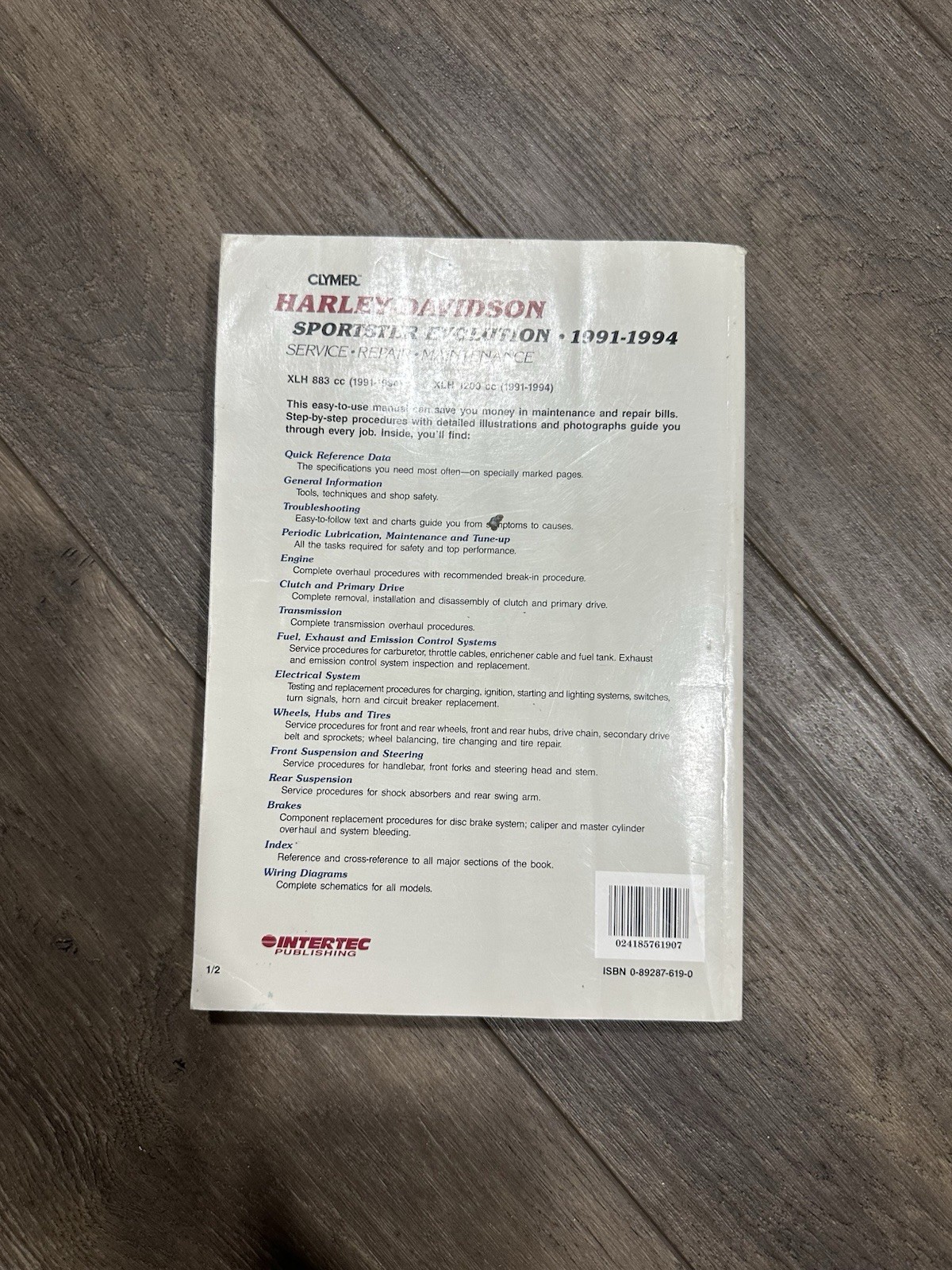 Harley-Davidson Sportster Evolution 883 1200 1991-1994 Clymer Repair Manual M429