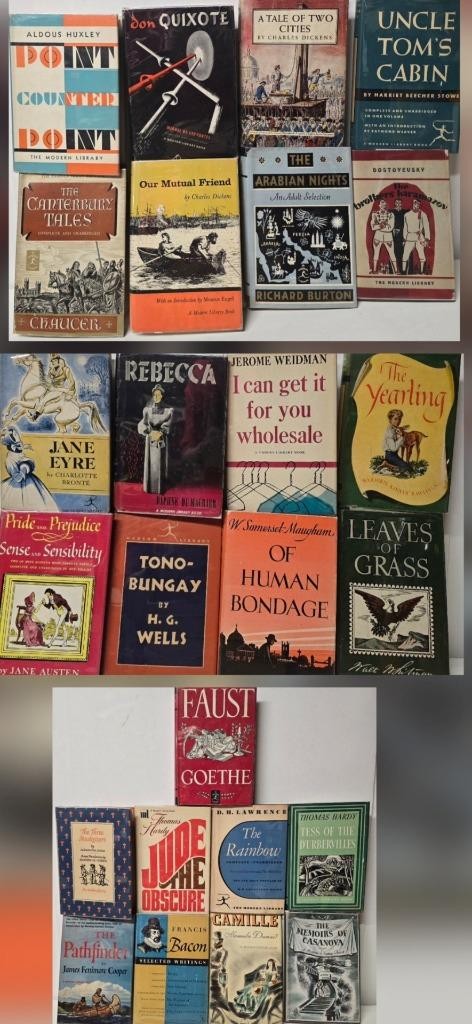 25 MODERN LIBRARY BOOKS CLASSICS BEST SELLERS UNCLE TOM’S CABIN, DICKENS AUSTEN
