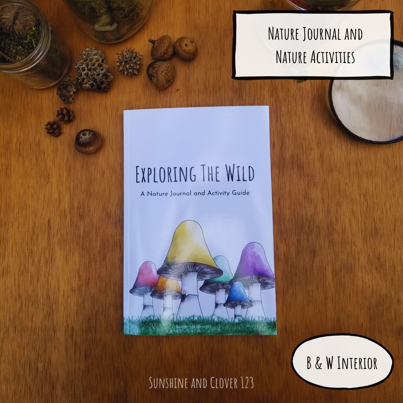 Nature Journal Exploring the Wild Kids Prompted Outdoor Observation Notebook B&W