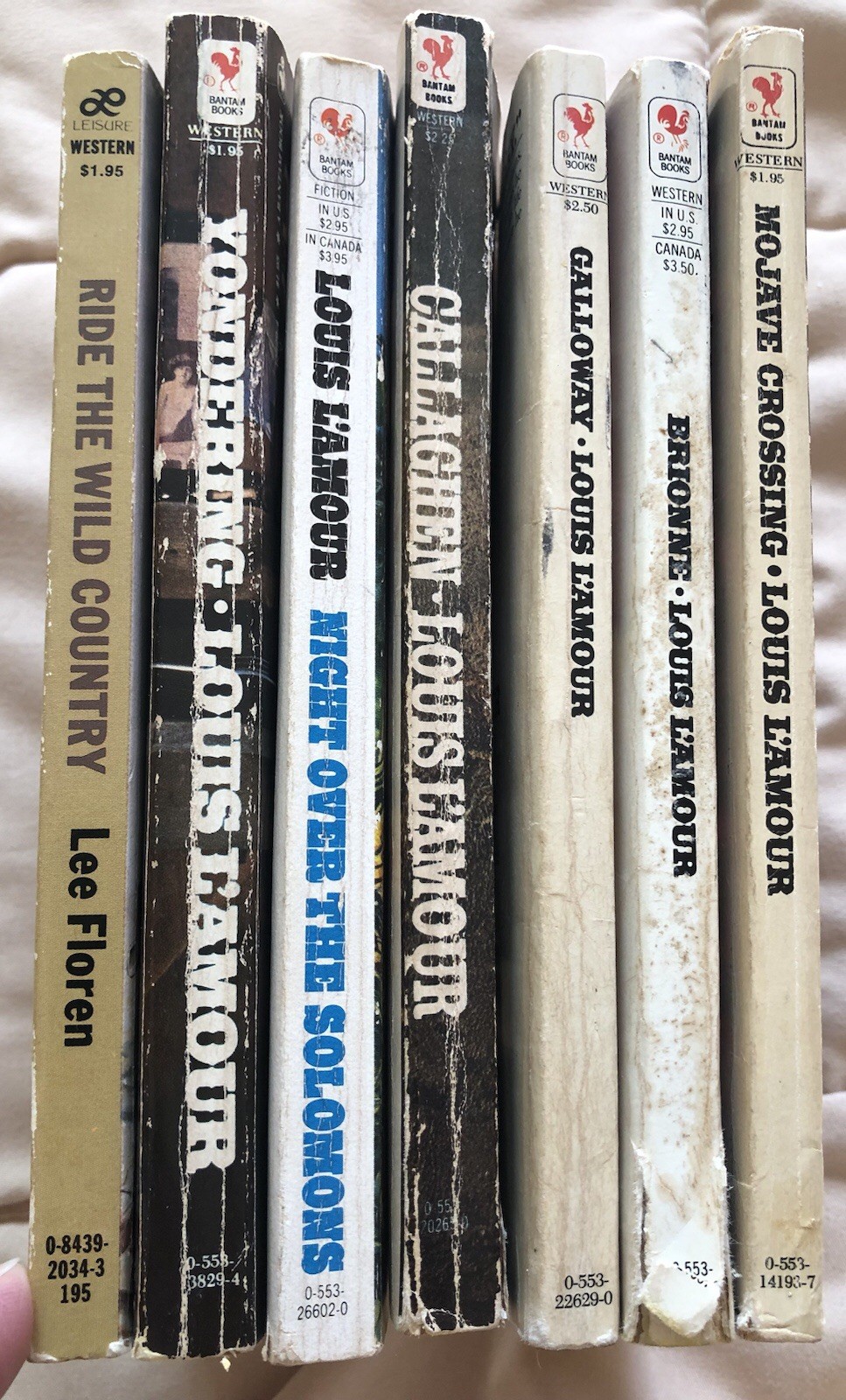 Lot of 7 Vintage Western Vintage Paperback Books- Louis L’amour, Ride Wild Coun…