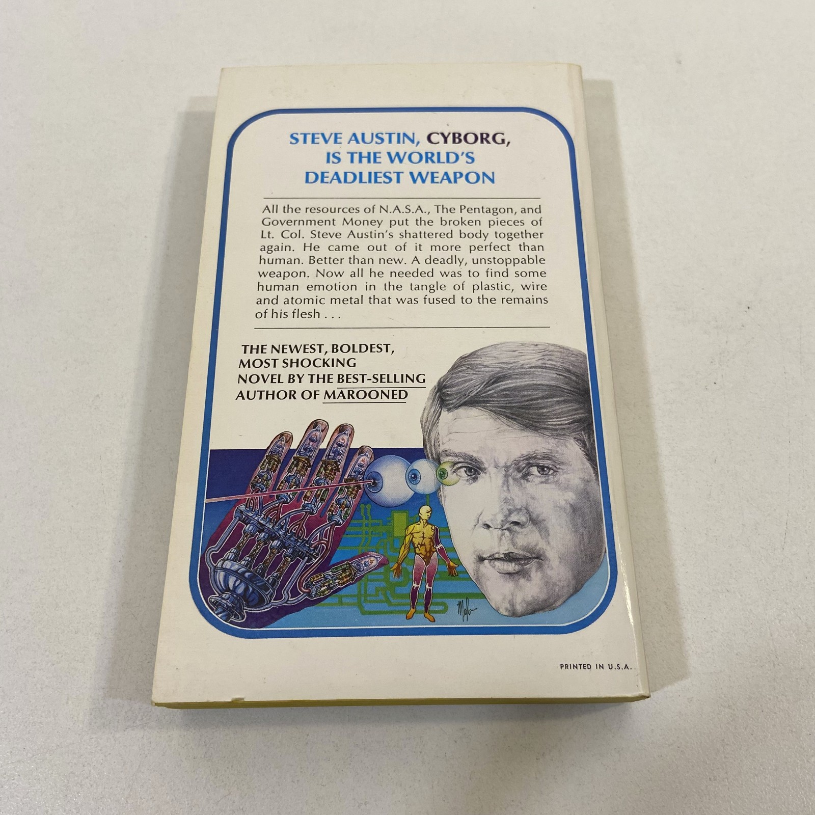Cyborg 2nd Printing VTG 1974 Warner Paperback Library Edition MMPB Martin Caidin