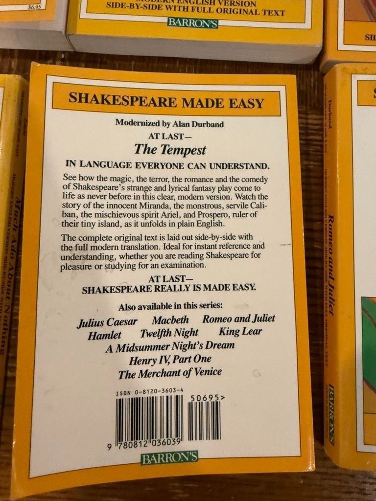 Shakespeare Made Easy Lot of 8 Modern English Paperback KING LEAR MACBETH HAMLET