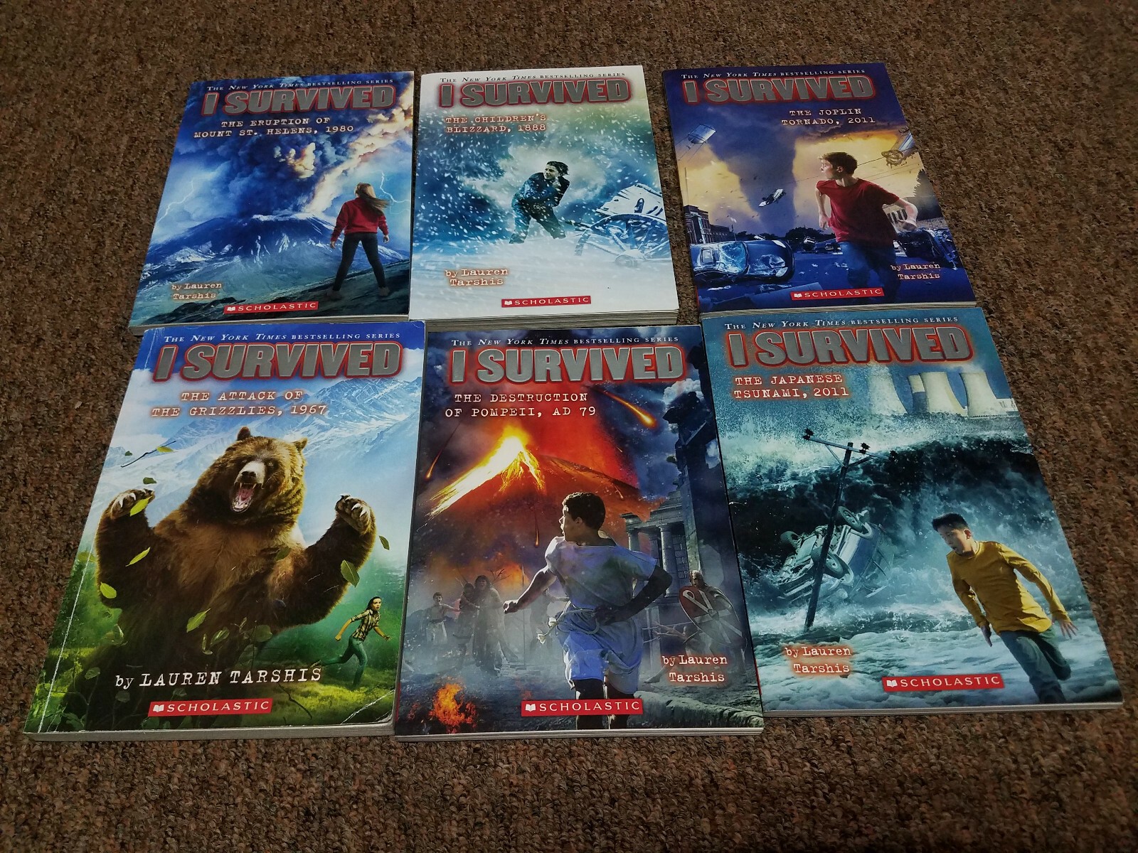 lot of 6 children by LAUREN TARSHIS bks SER: I SURVIVED, THE ATTACK OF THE GRIZ