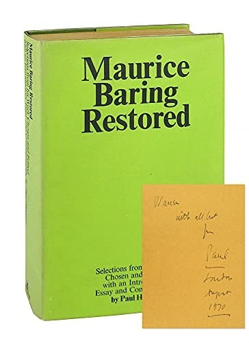 Maurice Baring restored: Selections from his… by Baring, Maurice & Pa Hardback