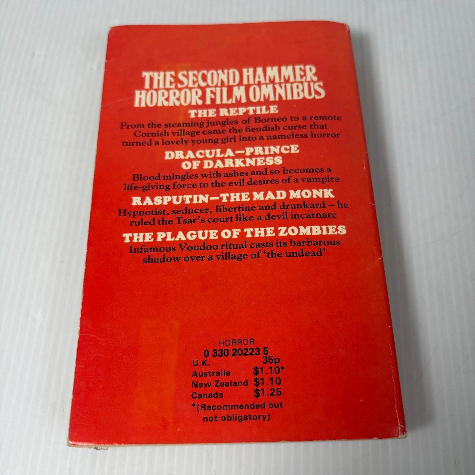 Second Hammer Horror Film Omnibus John Burke 1974 2nd Print Pan Books Classic