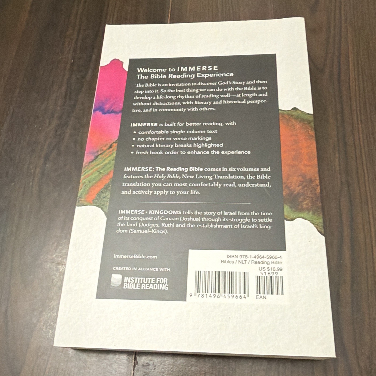 Immerse: Kingdoms (The Reading Bible) New Living Translation 2021 PB 304p