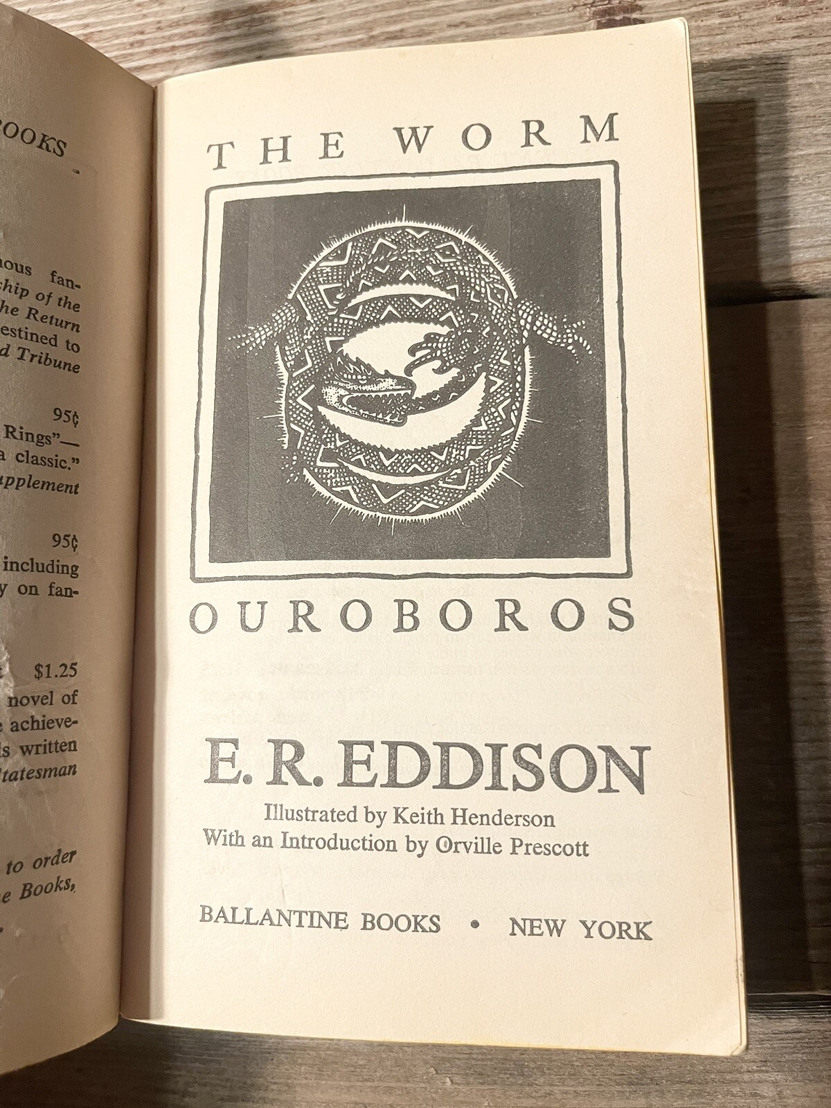 E.R. Eddison “The Worm Ouroboros” ~ Ballantine First Print 1967 Rare