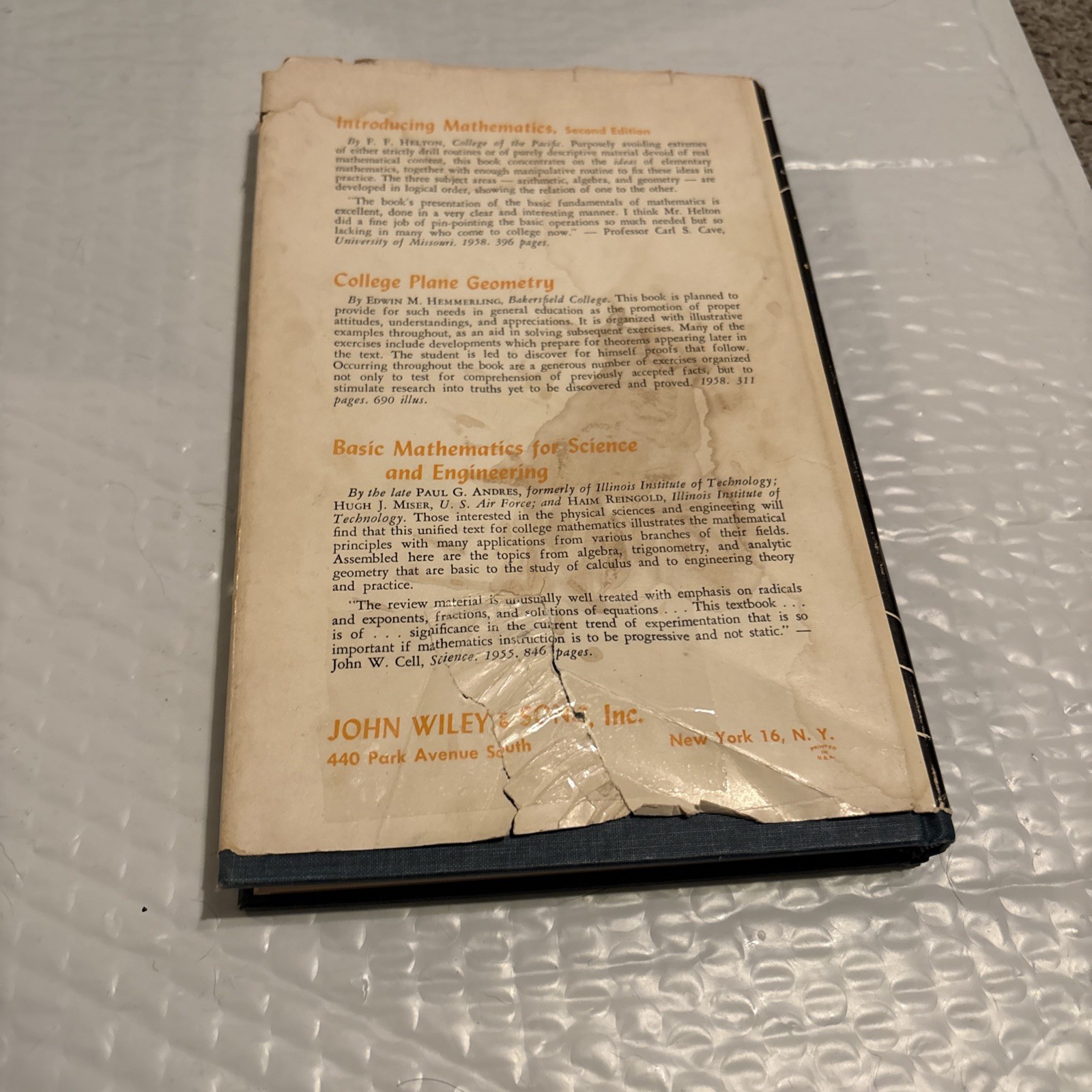 Plane Trigonometry Hardcover Vintage 1959 1961 A W Goodman John Wiley Hc –