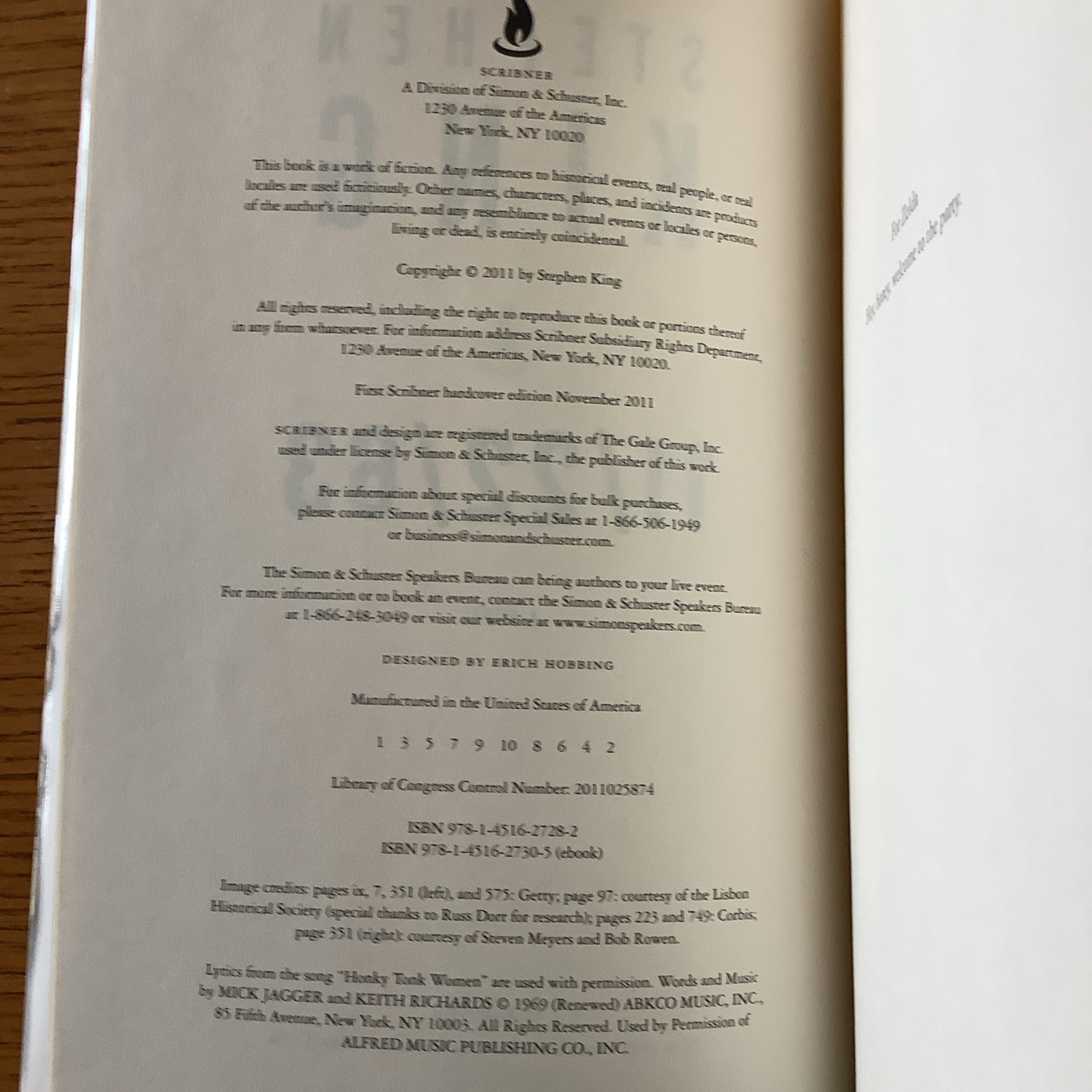 11/22/63 – STEPHEN KING (2011, Scribner) First Edition / First Printing HCDJ