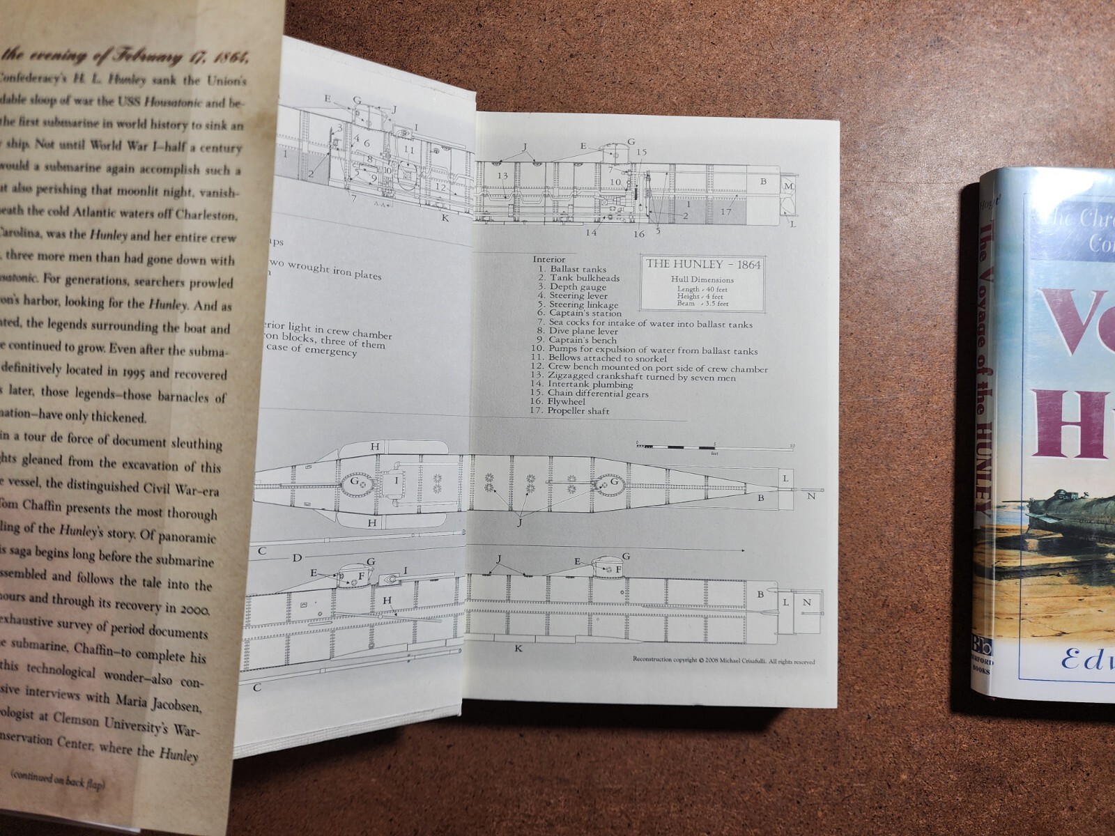 2 CIVIL WAR Books on the H.L. HUNLEY Confederate Submarine – HC/DJ’s