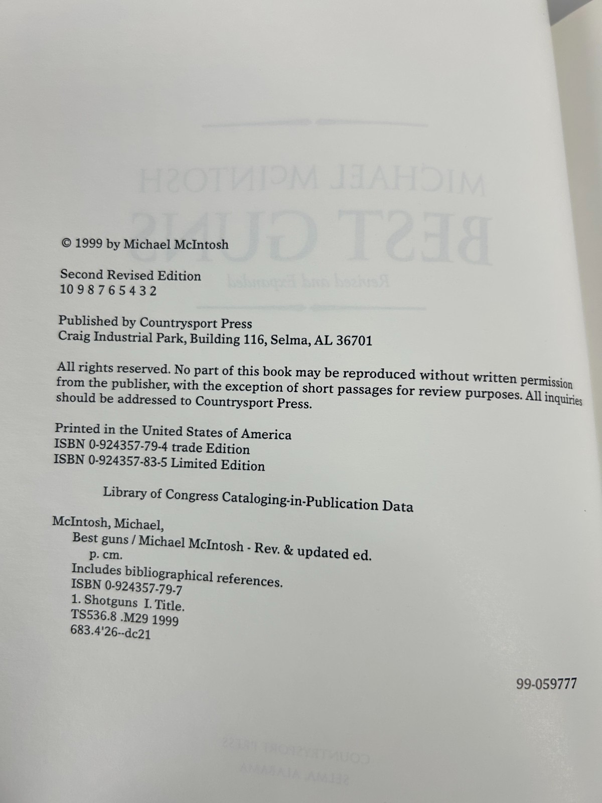 Best Guns Michael McIntosh Revised and Updated Edition 1999
