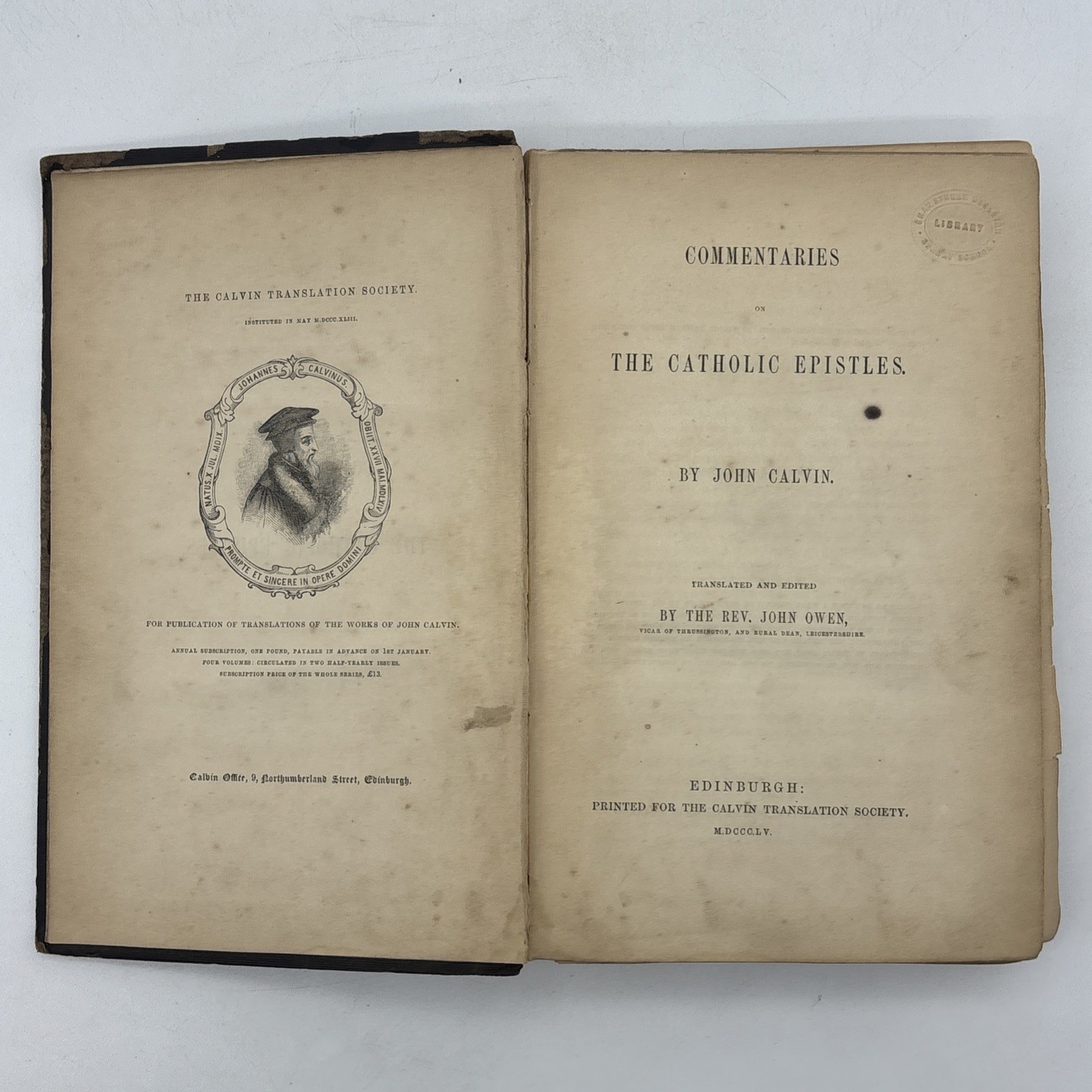Commentaries on the Catholic Epistles by John Calvin Translated John Owen 1855
