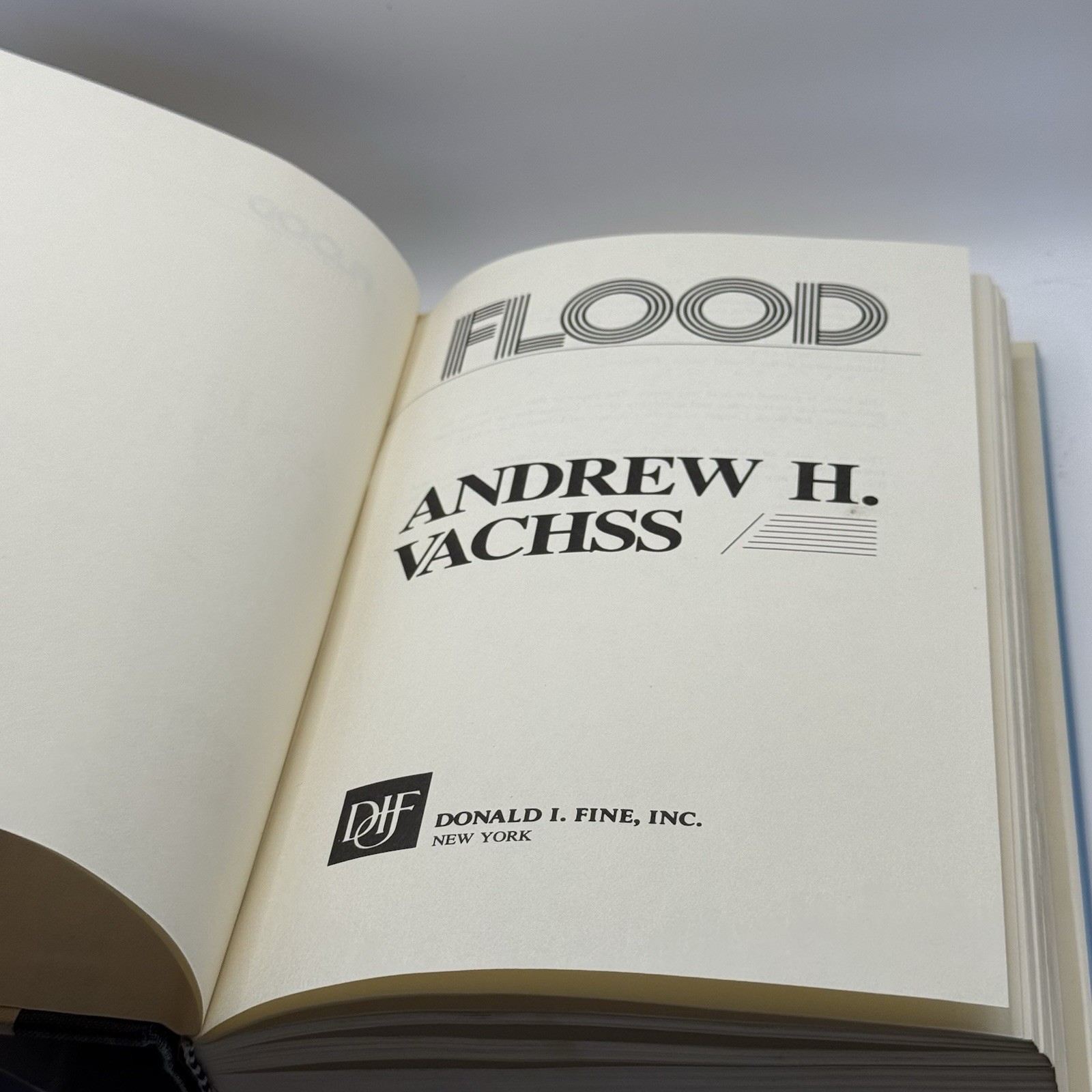 Flood by Andrew Vachss (1985, HCDJ) TRUE 1st ed 1st print