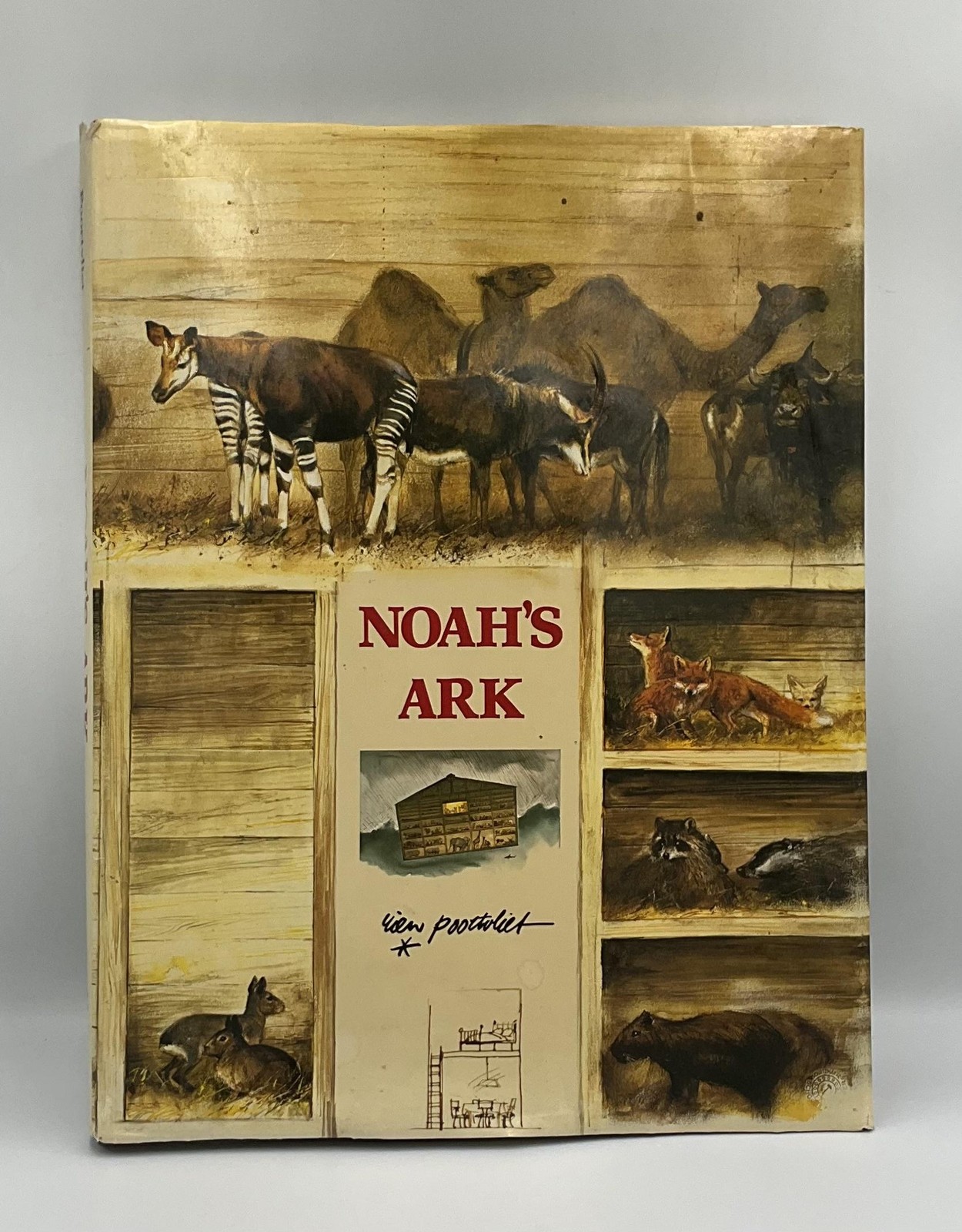 Vintage Noah’s Ark Rien Poortvliet HC Beige Illustrated 1986 Abrams Netherlands