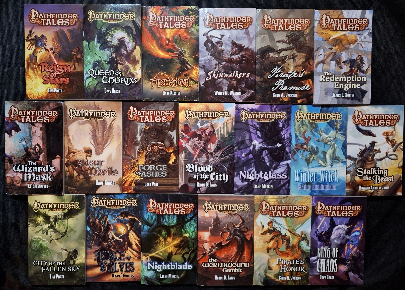 Pathfinder Tales lot of 19 paperback novels Paizo most unread like new