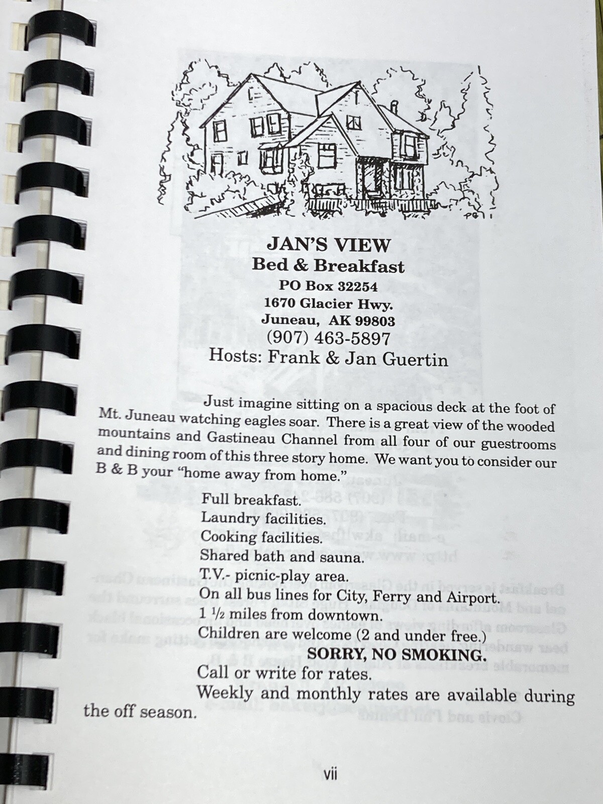 VTG Favorite Bed & Breakfast Recipes Southeast Alaska INNside Passage Chapter 98