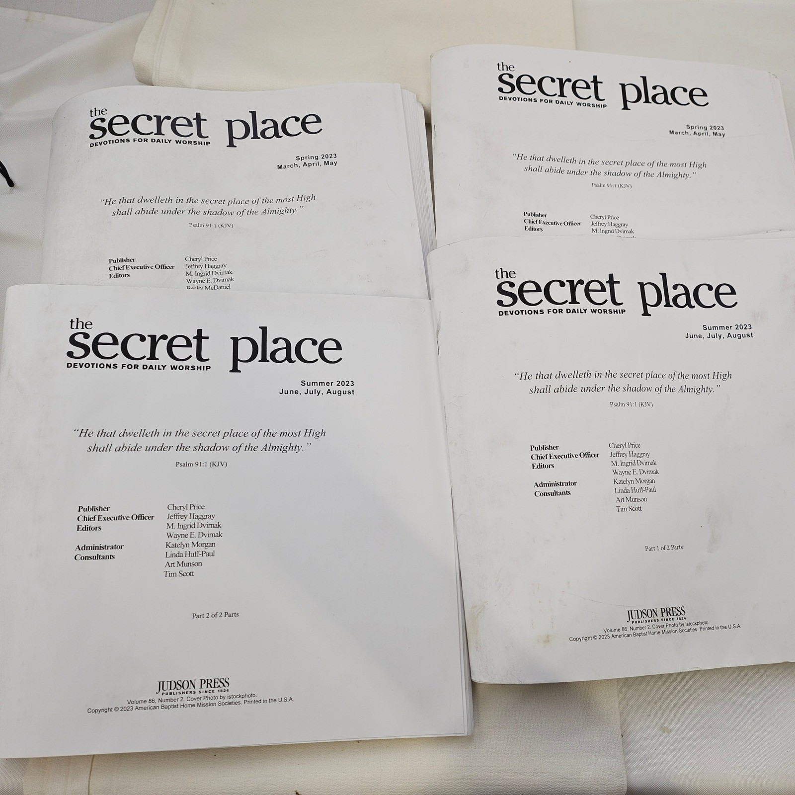 The Secret Place Braille Devotions Judson Press Spring Summer 2023 Lot of 4