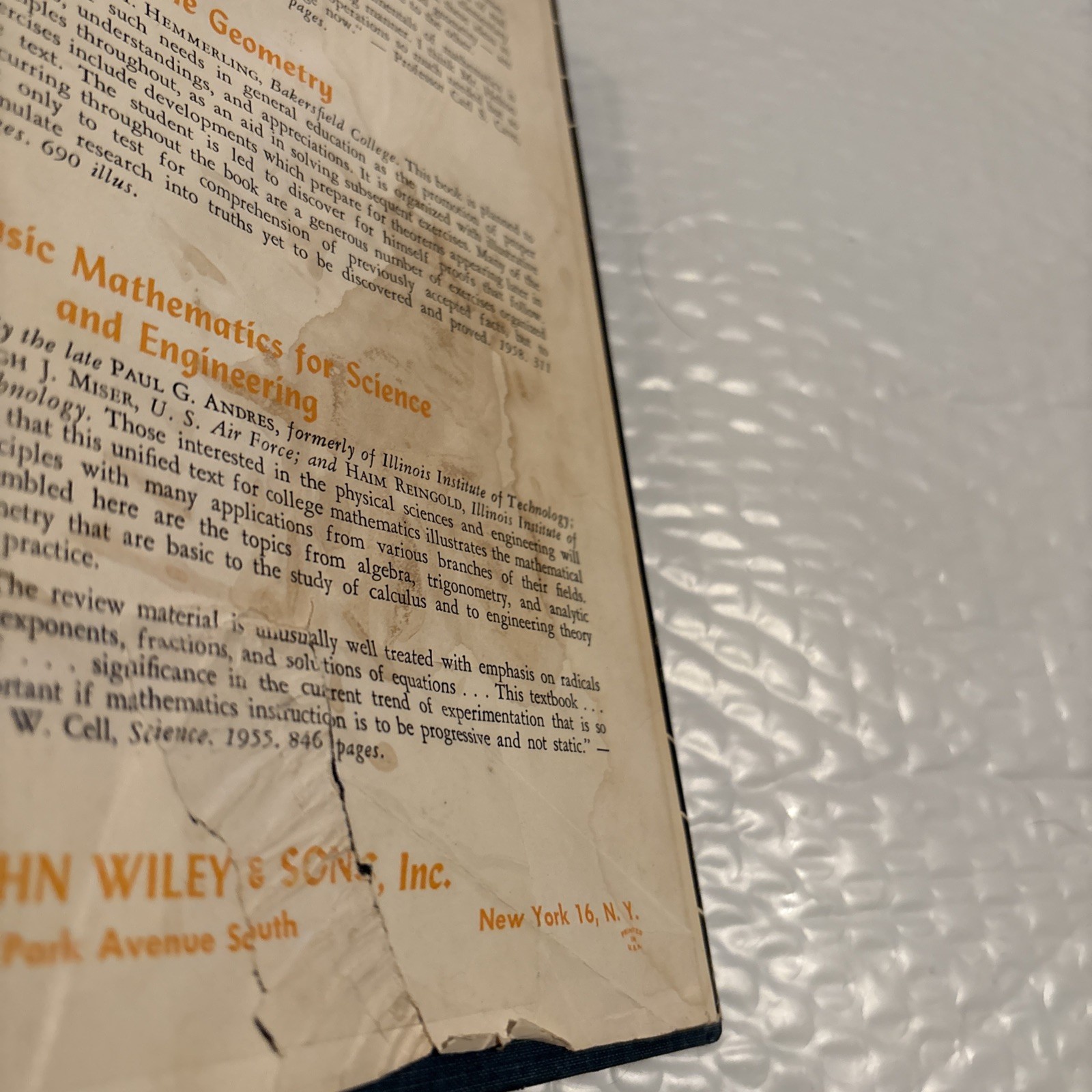 Plane Trigonometry Hardcover Vintage 1959 1961 A W Goodman John Wiley Hc –