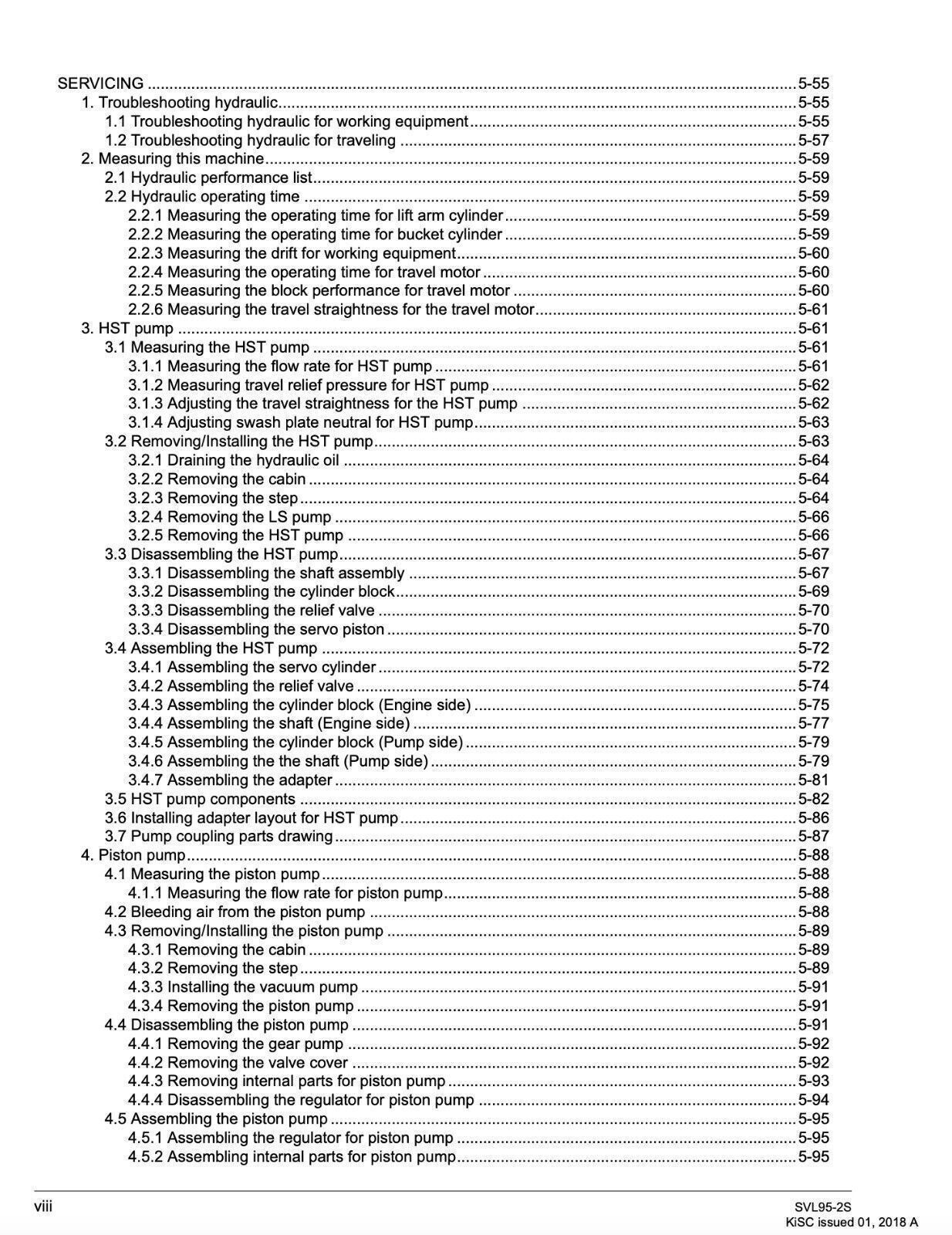 KUBOTA SVL95-2 COMPACT TRACK LOADER WORKSHOP MANUAL, LOOP CLOSURE – XL FOLDOUTS!