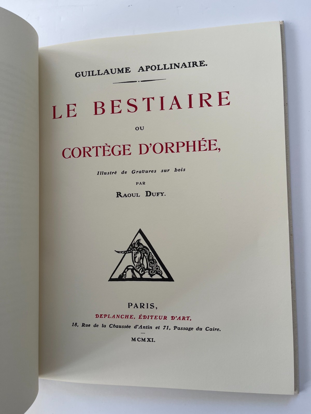 Guillaume APOLLINAIRE / Raoul Dufy ~ Le Bestiaire ou Courtege D’Orphee 1977