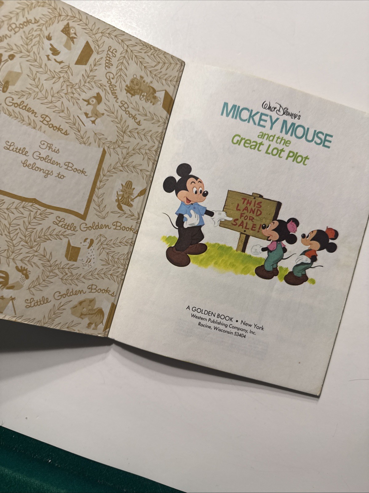 Mickey Mouse and the Great Lot Plot Little Golden Book Disney 1974 VTG